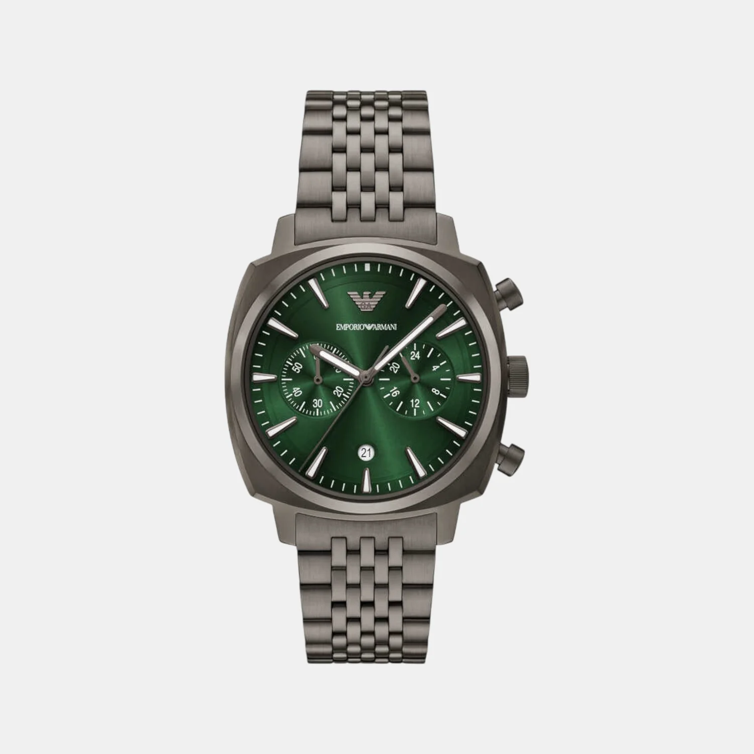 Men Quartz Green Dial Chronograph Stainless Steel Watch AR11689 - Image 2