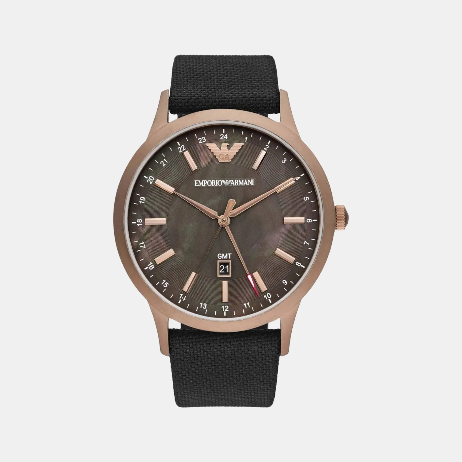 Men Quartz Grey Dial Analog Leather Watch AR11414