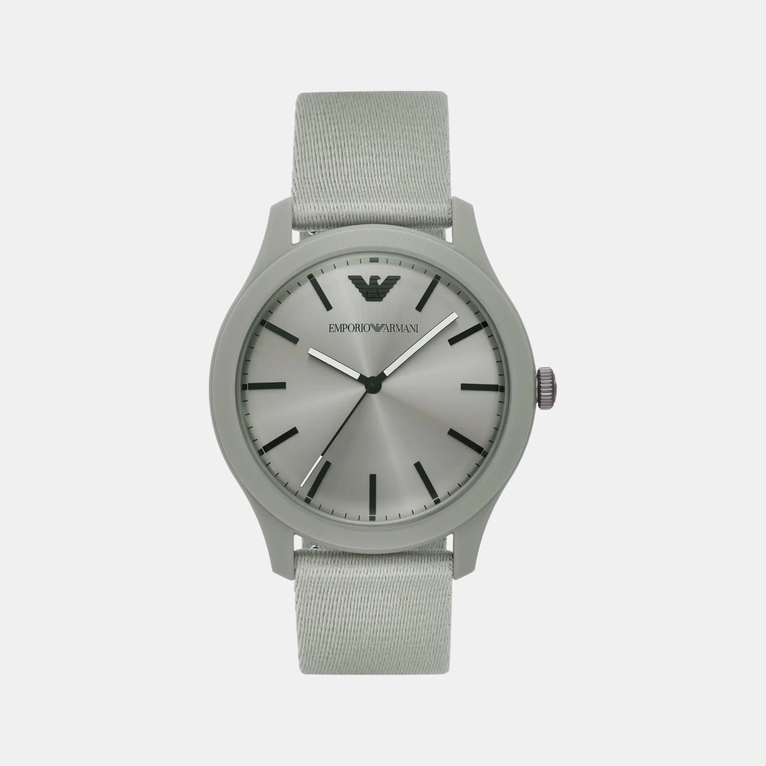 Men Quartz Grey Dial Analog Fabric Watch AR11653 - Image 2