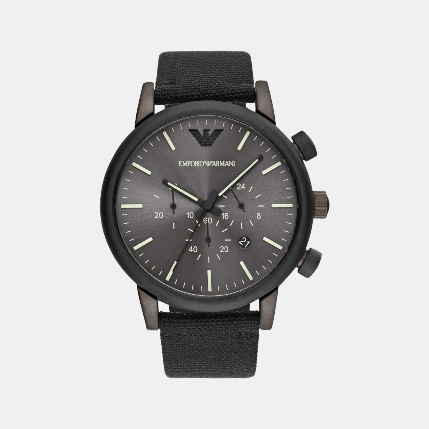 Men Quartz Grey Dial Chronograph Fabric Watch AR11409