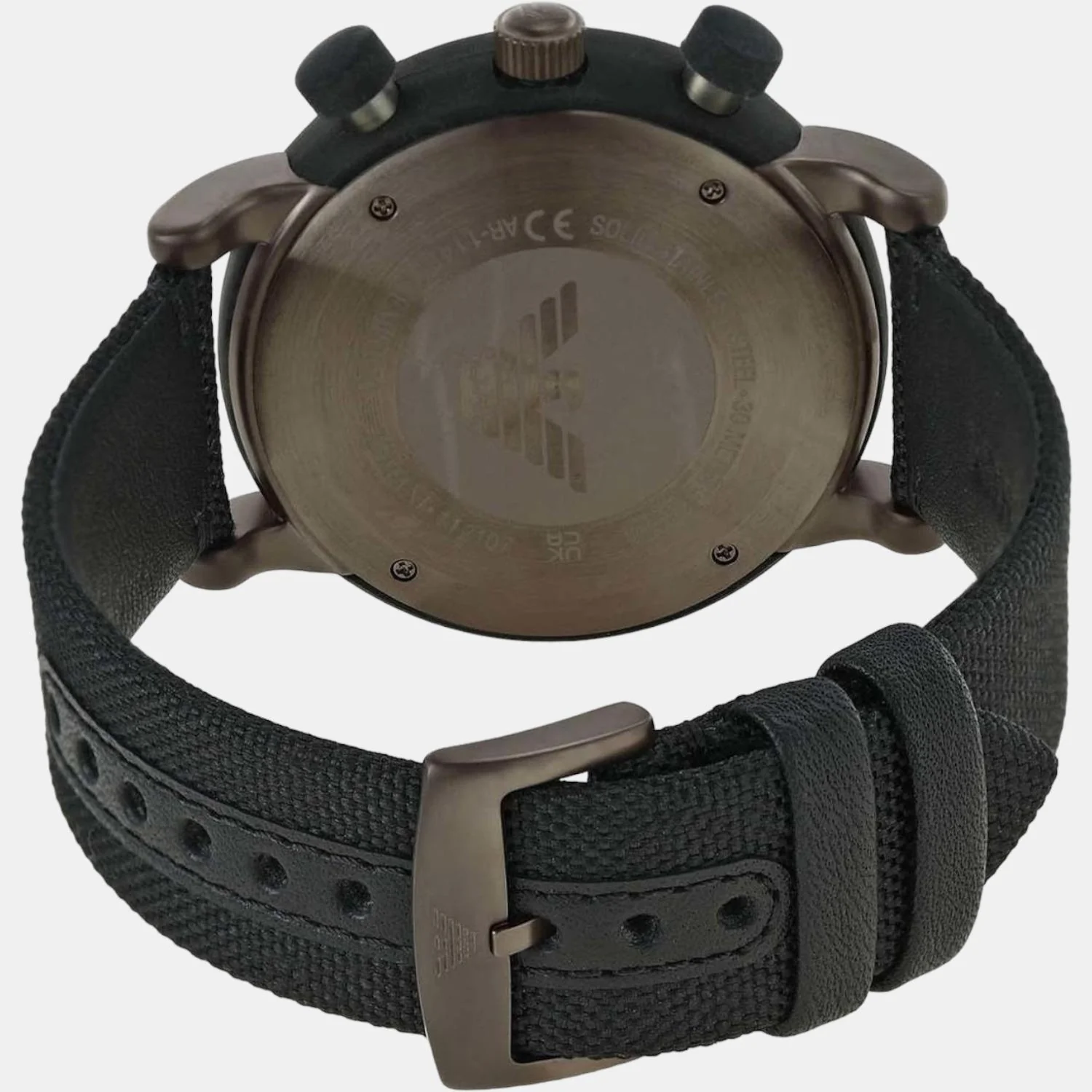 Men Quartz Grey Dial Chronograph Fabric Watch AR11409 - Image 2