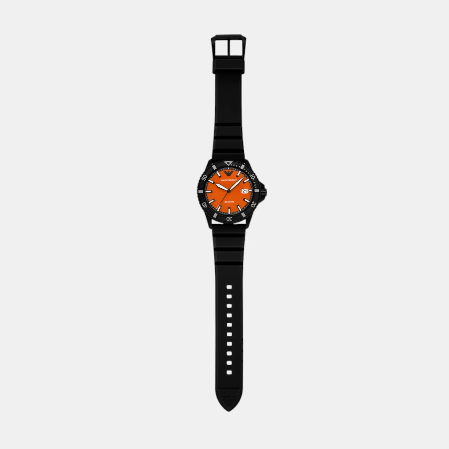 Men Quartz Orange Dial Analog Silicone Watch AR11684 - Image 6