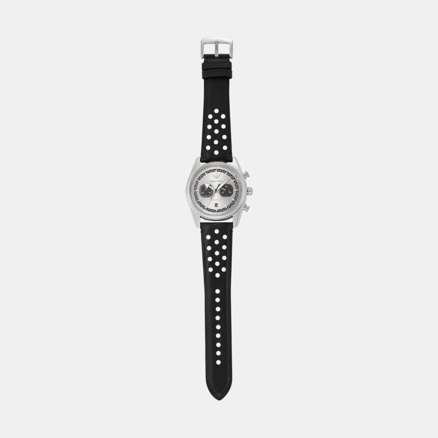 Men Quartz Two Tone Dial Chronograph Leather Watch AR11677 - Image 8