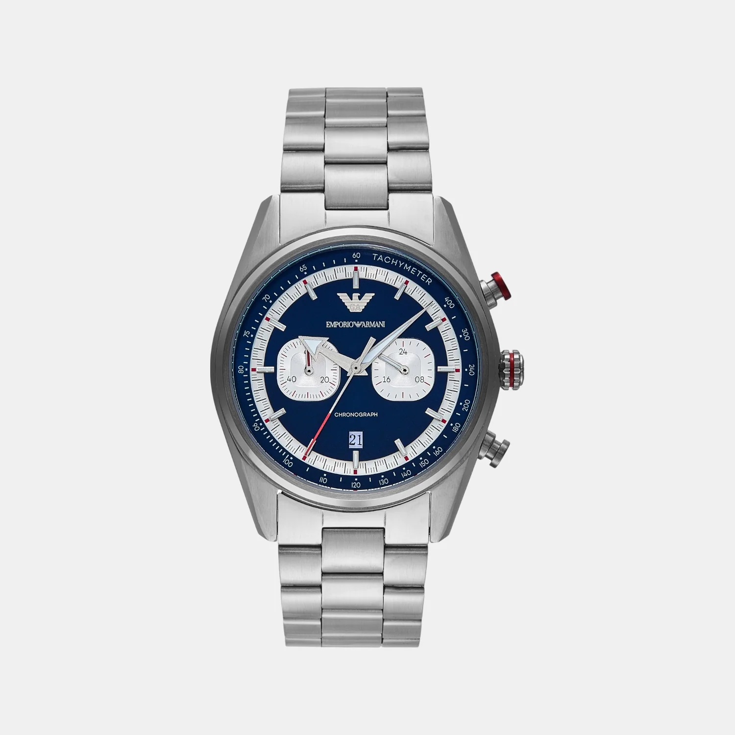 Men Quartz Two Tone Dial Chronograph Stainless Steel Watch AR11676 - Image 2