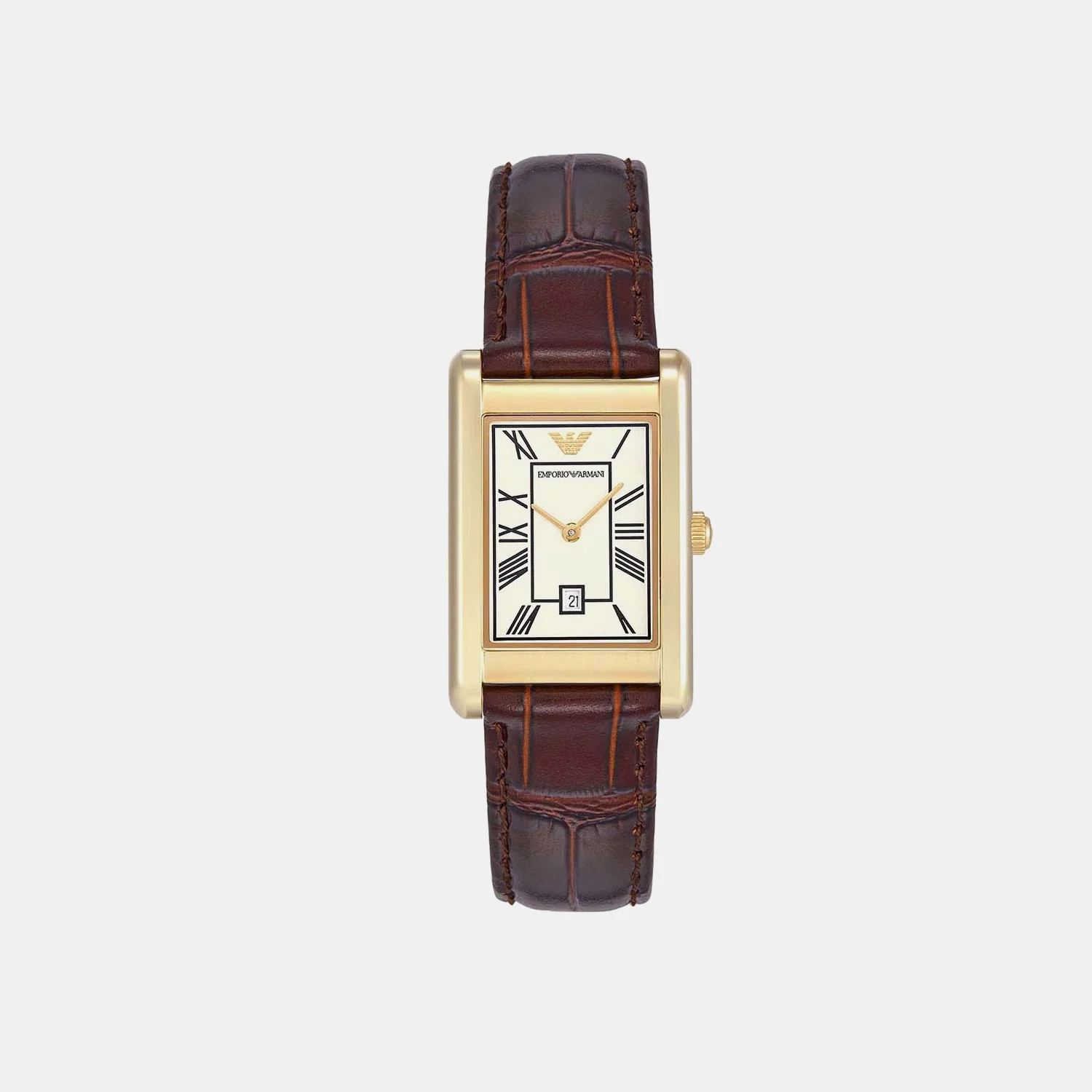 Men Quartz White Dial Analog Leather Watch AR11665