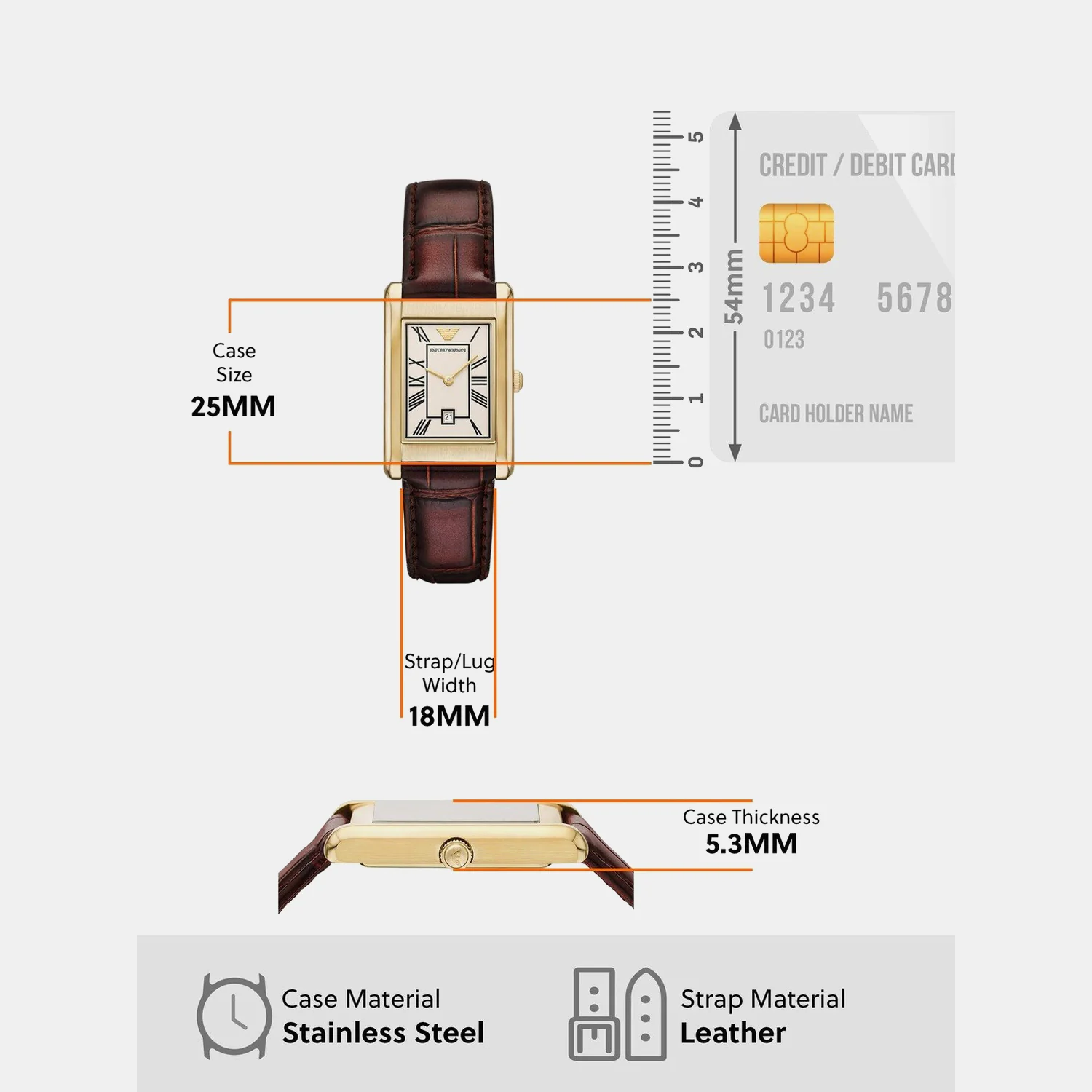 Men Quartz White Dial Analog Leather Watch AR11665 - Image 6