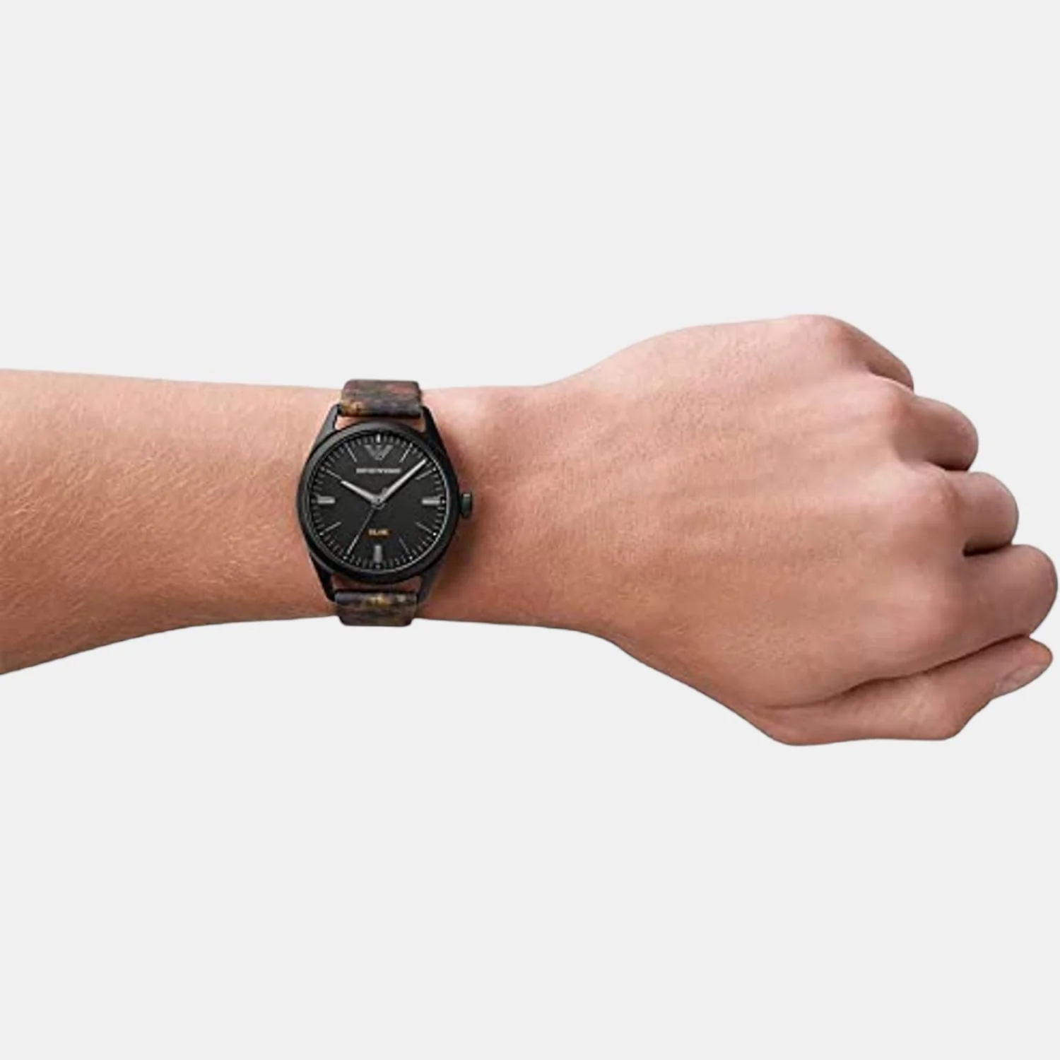 Men Solar Black Dial Analog Fabric Watch AR80056 - Image 3