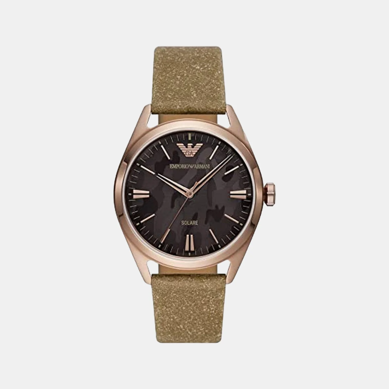 Men Solar Grey Dial Analog Leather Watch AR11396