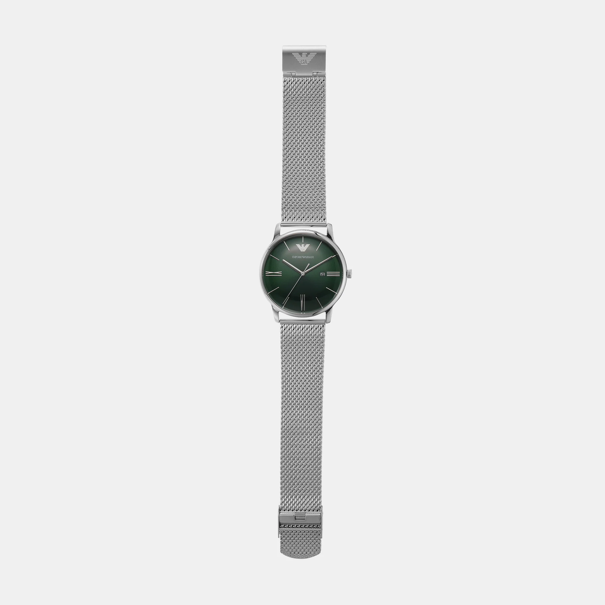 Minimalist Men Quartz Green Dial Analog Stainless Steel Watch AR11578 - Image 9