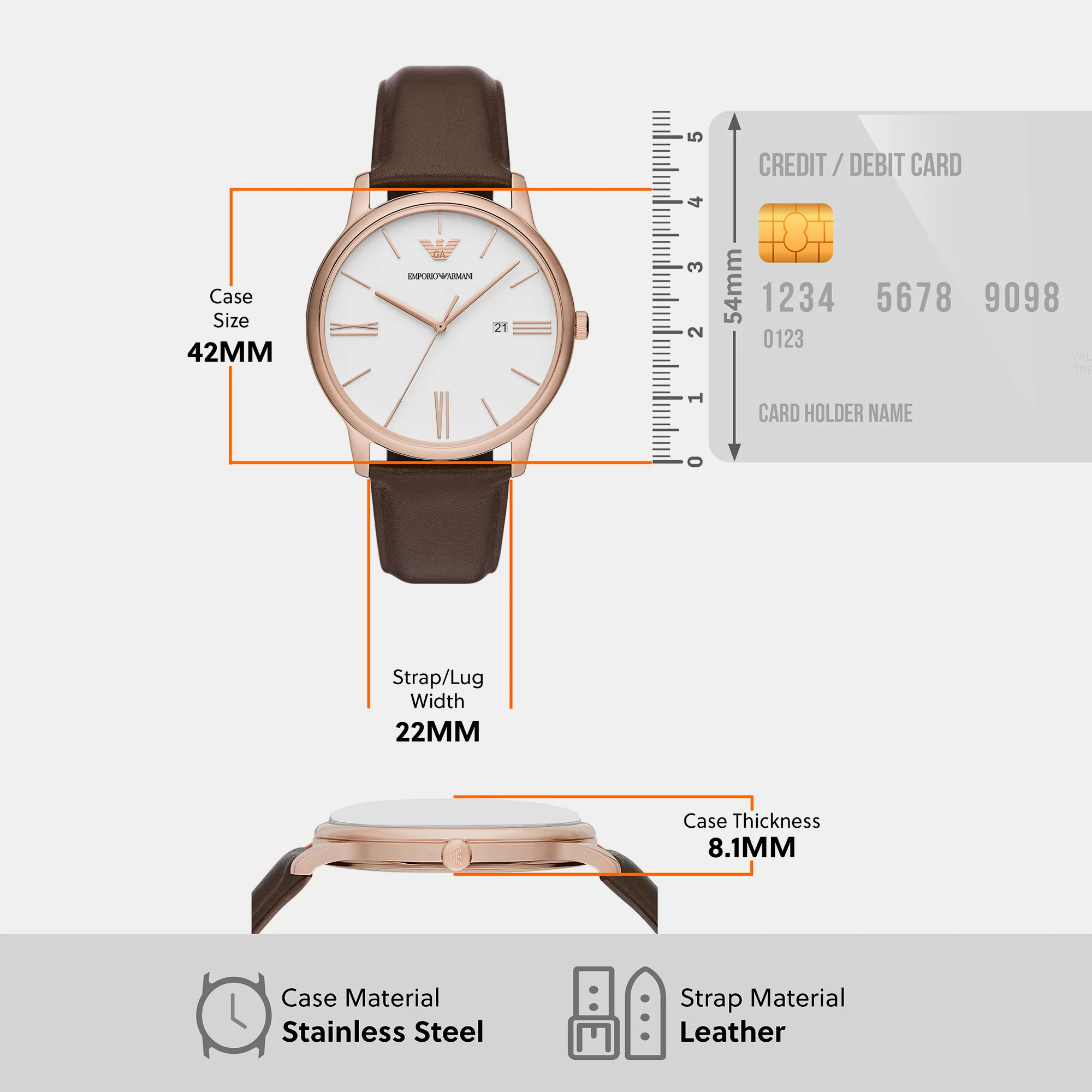 Minimalist Men Quartz White Dial Analog Leather Watch AR11572 - Image 10