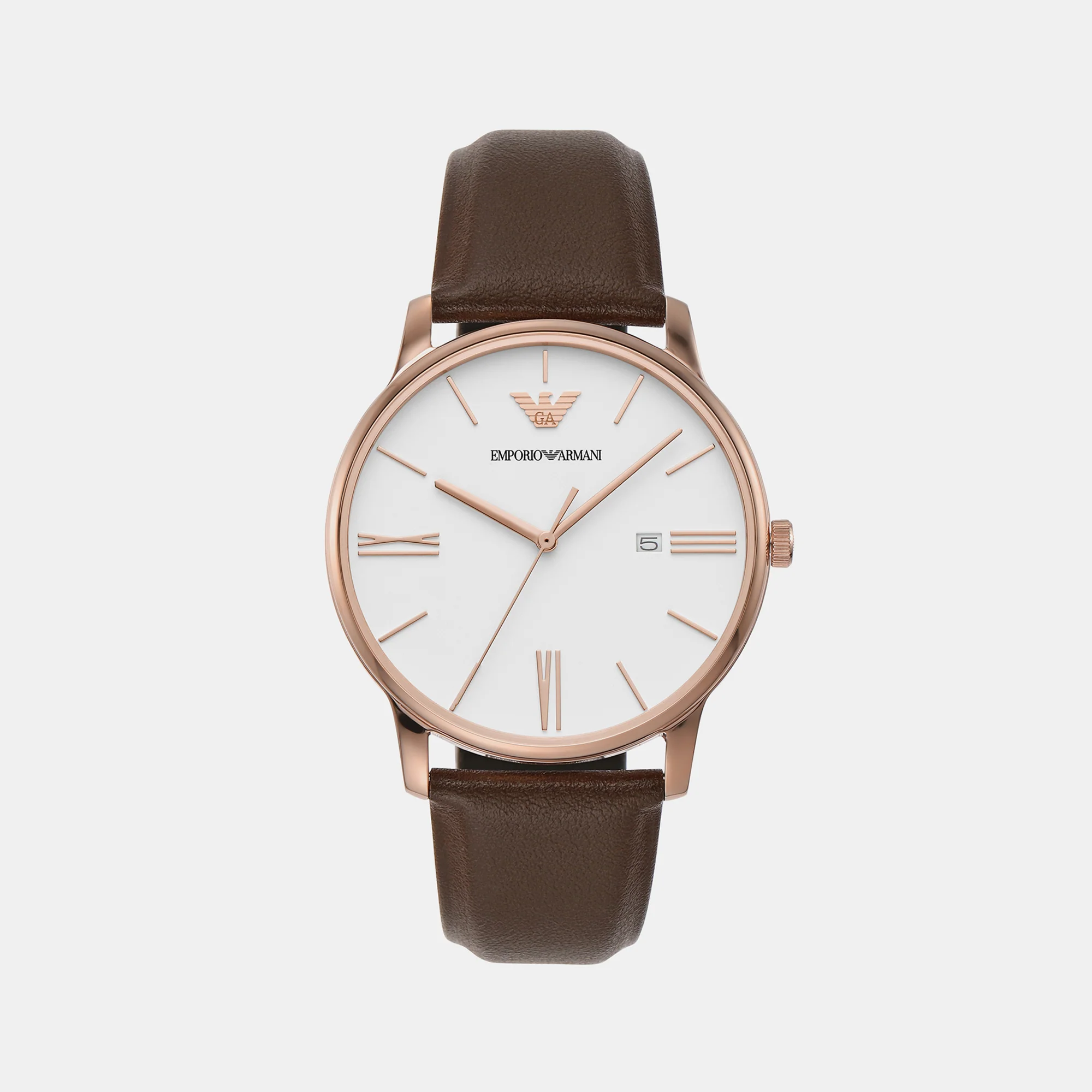 Minimalist Men Quartz White Dial Analog Leather Watch AR11572 - Image 2