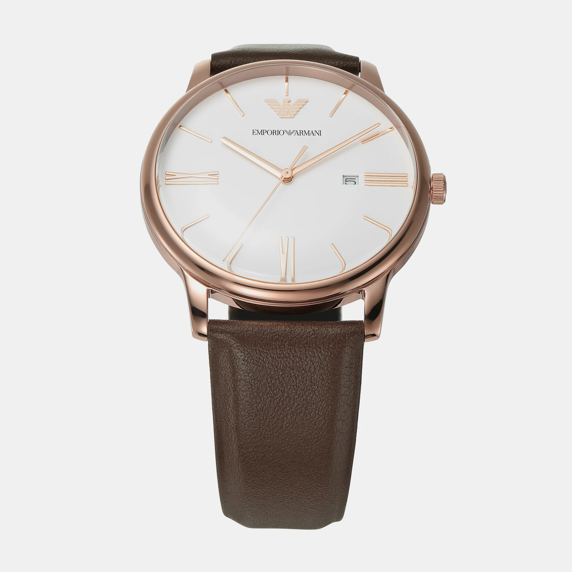 Minimalist Men Quartz White Dial Analog Leather Watch AR11572 - Image 9