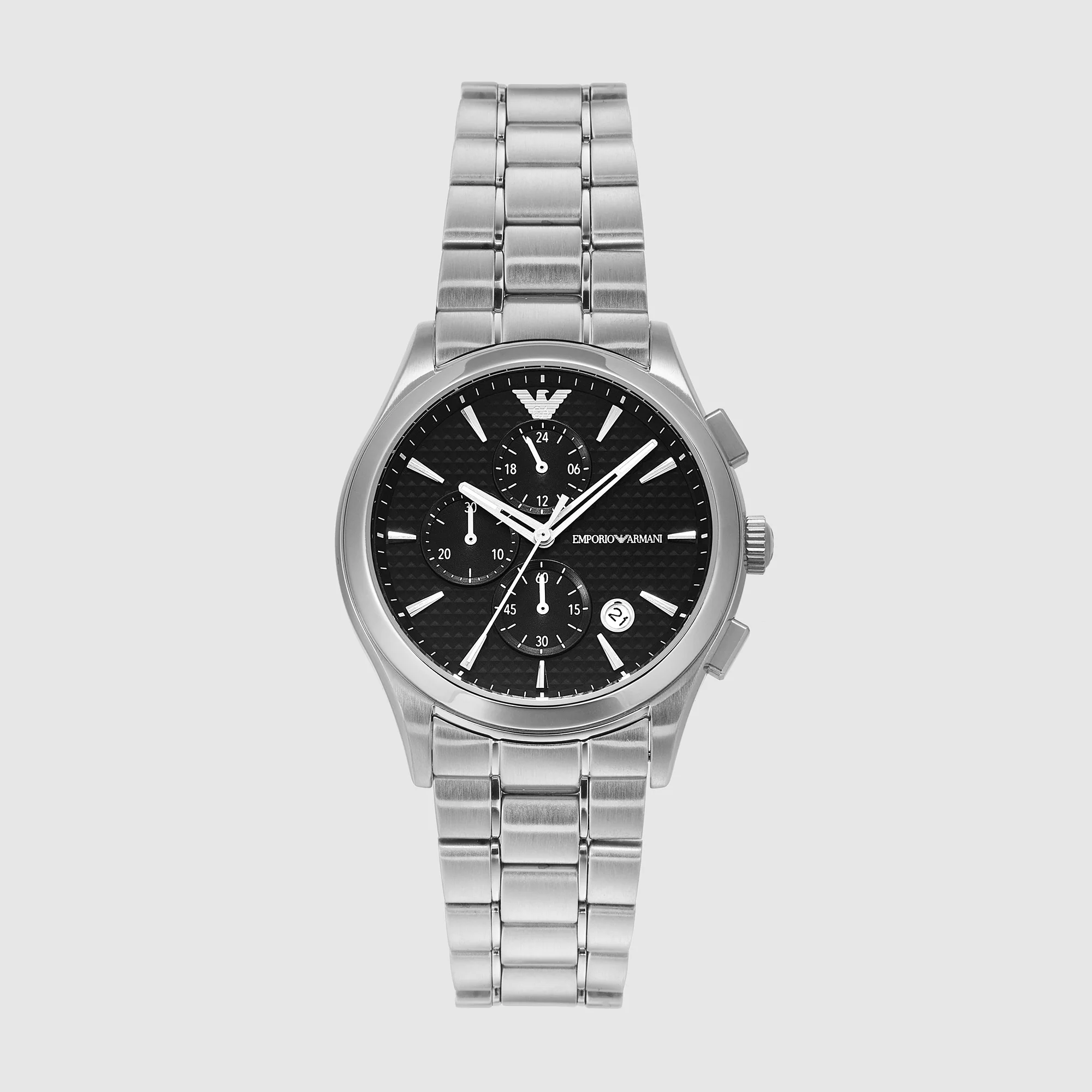 Paolo Men Quartz Black Dial Chronograph Stainless Steel Watch AR11602