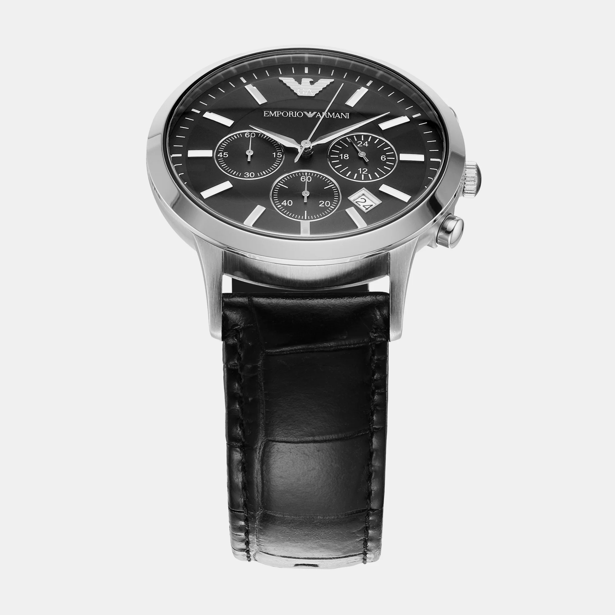 Renato Men Quartz Black Dial Chronograph Leather Watch AR2447 - Image 3