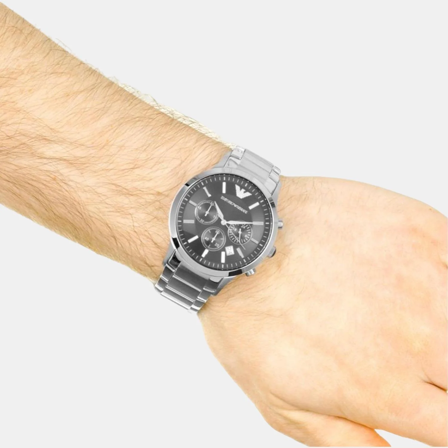 Renato Men Quartz Black Dial Chronograph Stainless Steel Watch AR2434 - Image 2
