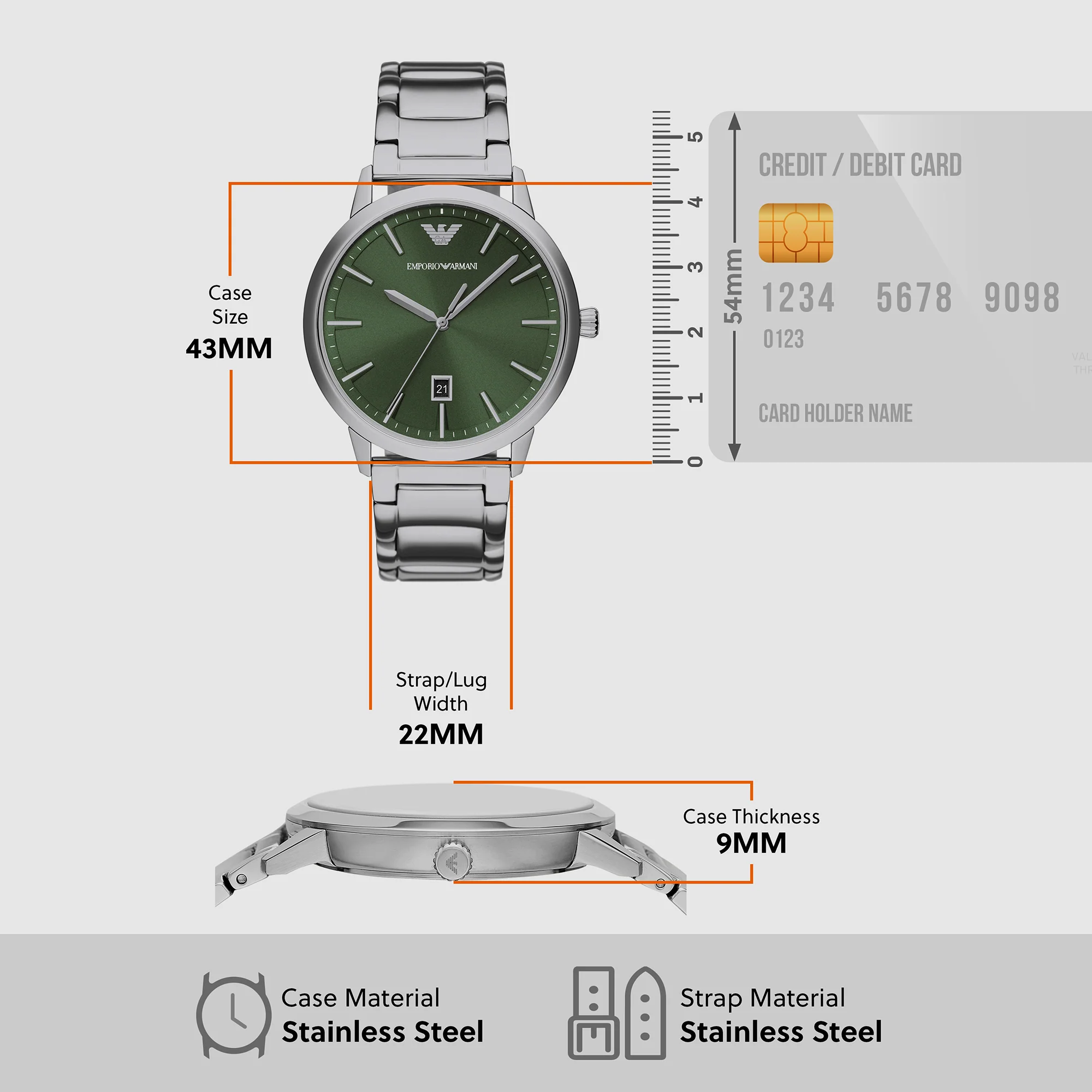 Ruggero Men Quartz Green Dial Analog Stainless Steel Watch AR11575 - Image 5
