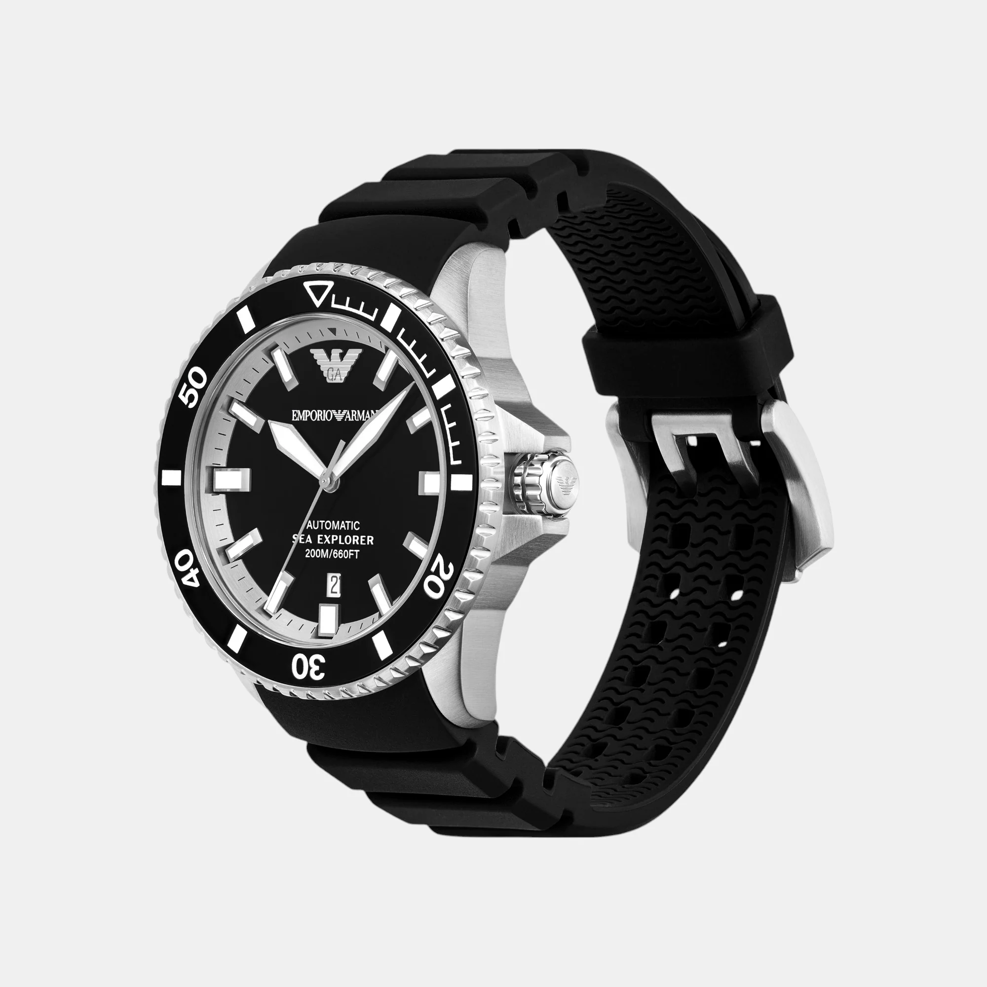 Sea Explorer Men Automatic Black Dial Analog Silicone Watch AR60078 - Image 5