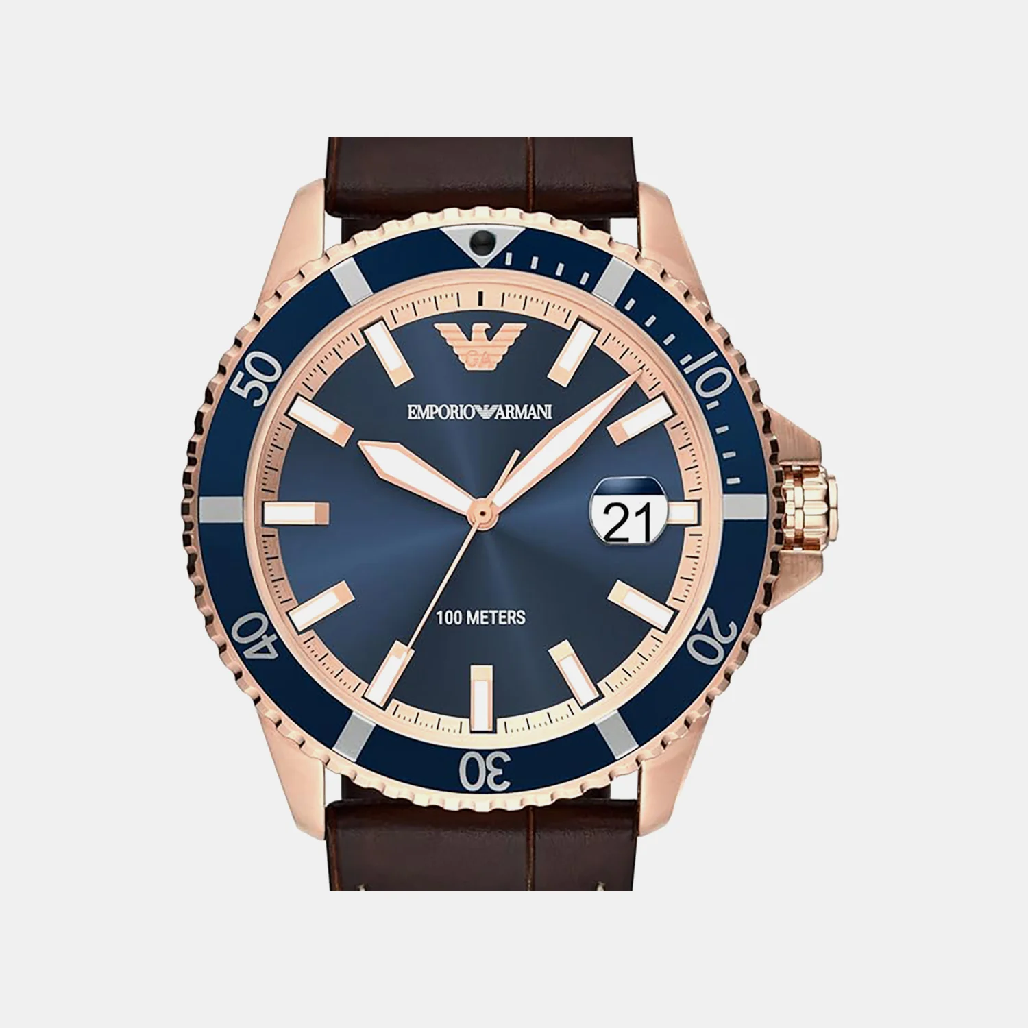 Sea Explorer Men Quartz Blue Dial Analog Leather Watch AR11556 - Image 2