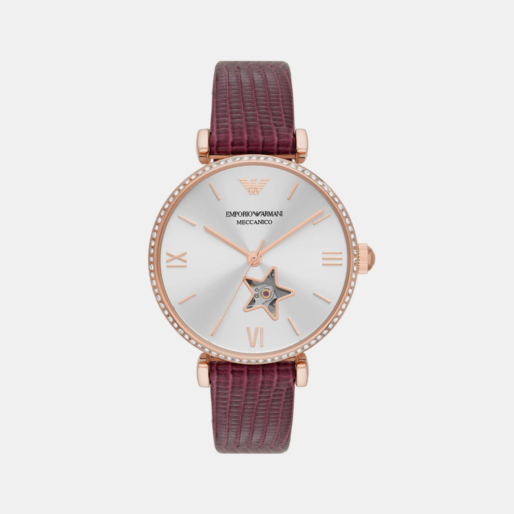 Women Automatic Silver Dial Analog Leather Watch AR60044