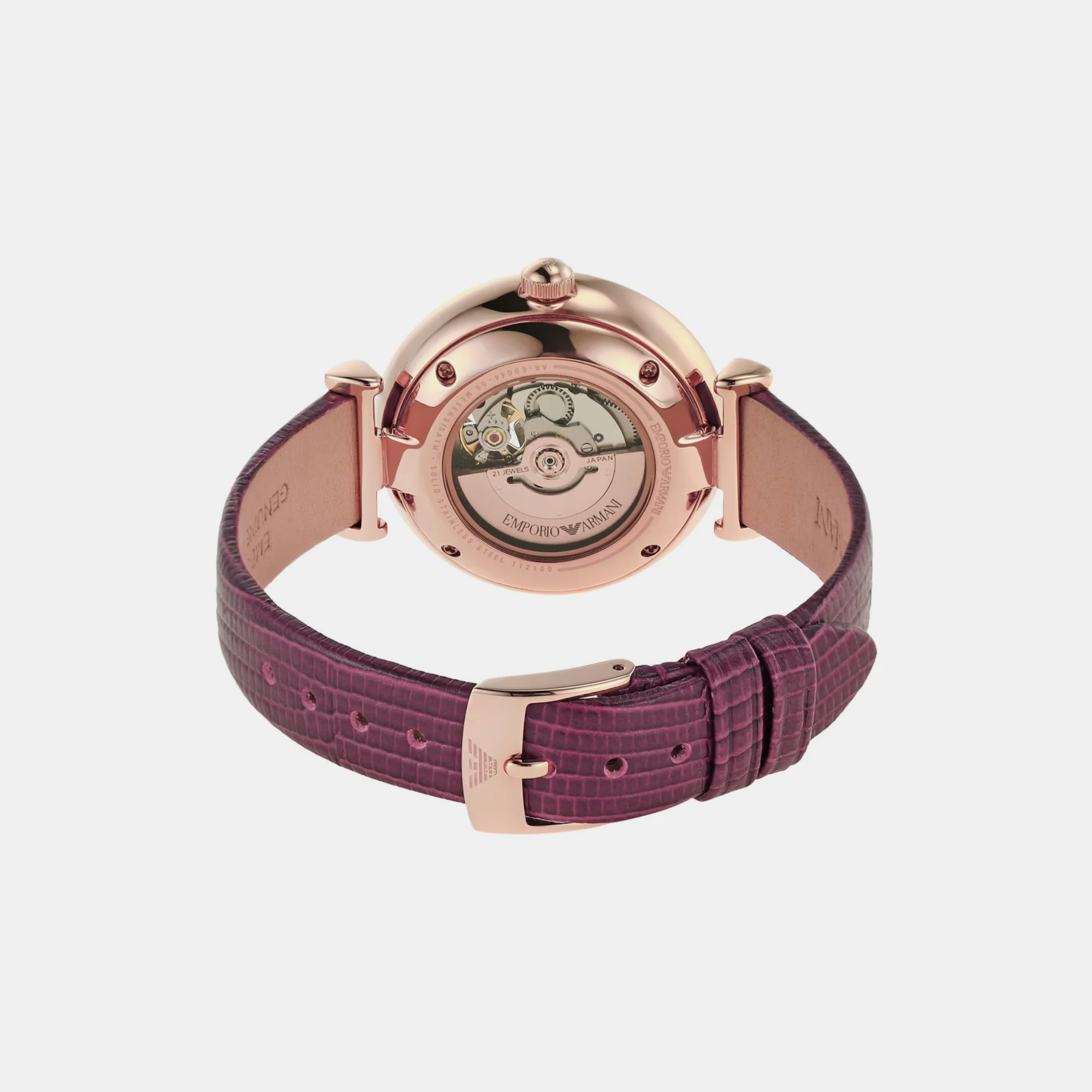Women Automatic Silver Dial Analog Leather Watch AR60044 - Image 3