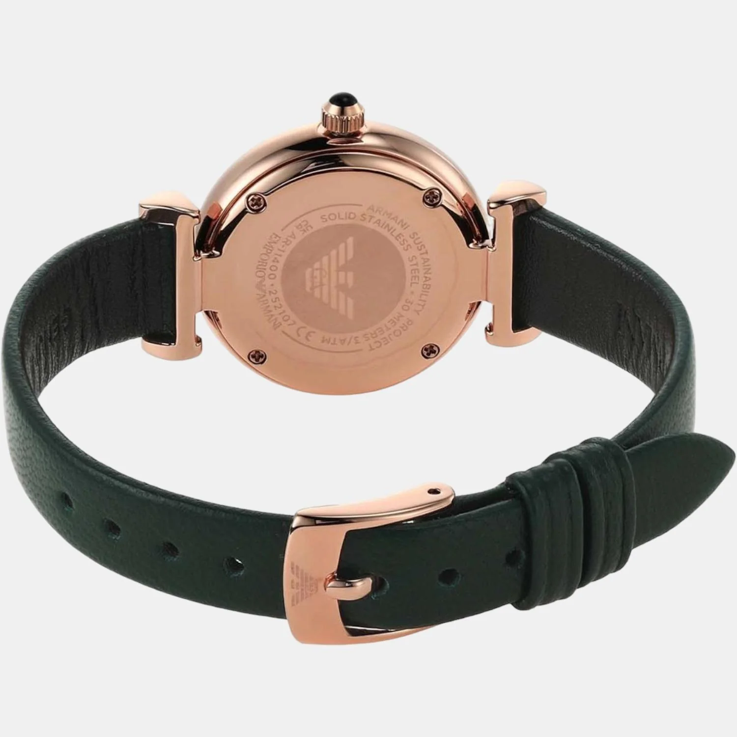 Women Quartz Black Dial Analog Leather Watch AR11400 - Image 2
