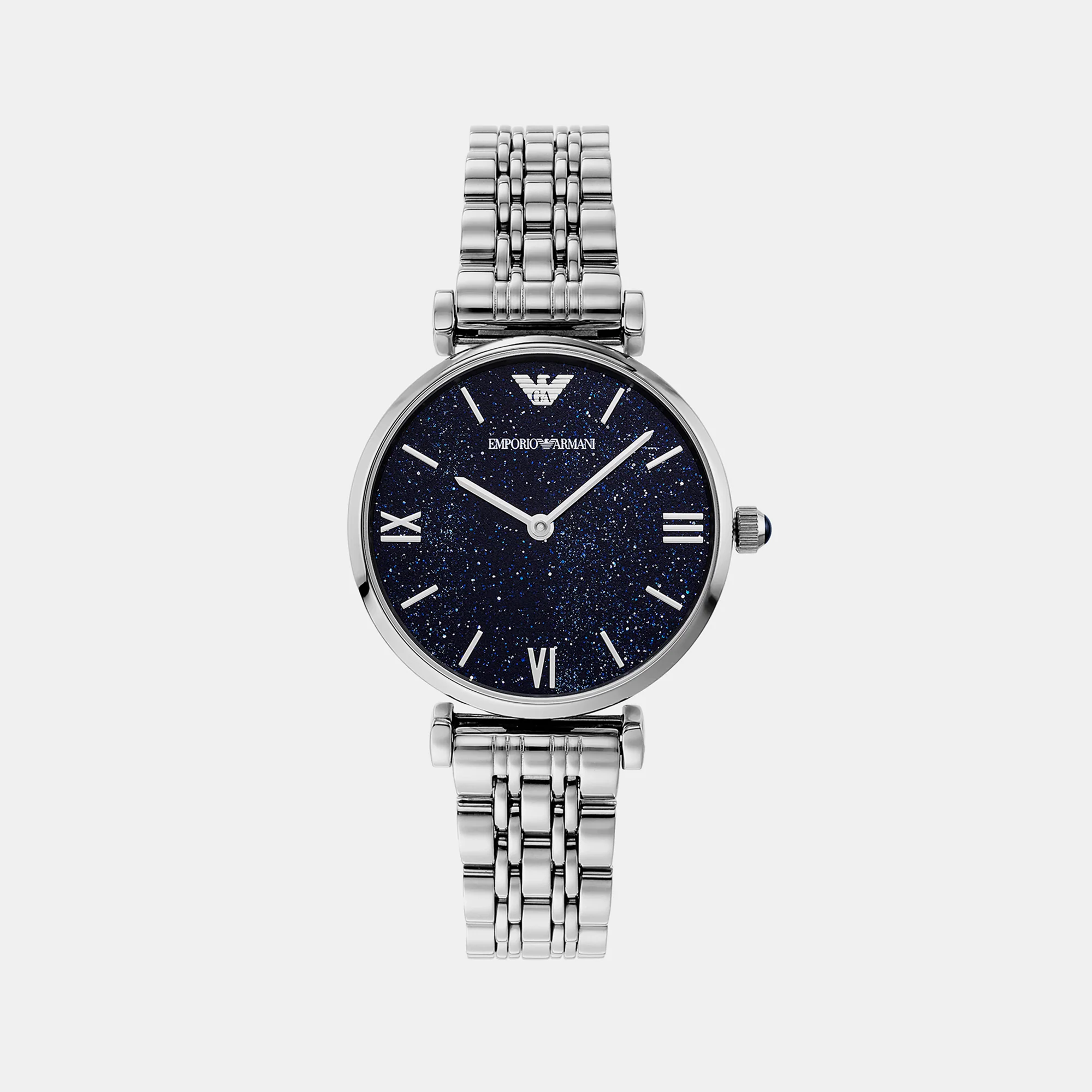 Women Quartz Blue Dial Analog Stainless Steel Watch AR11091