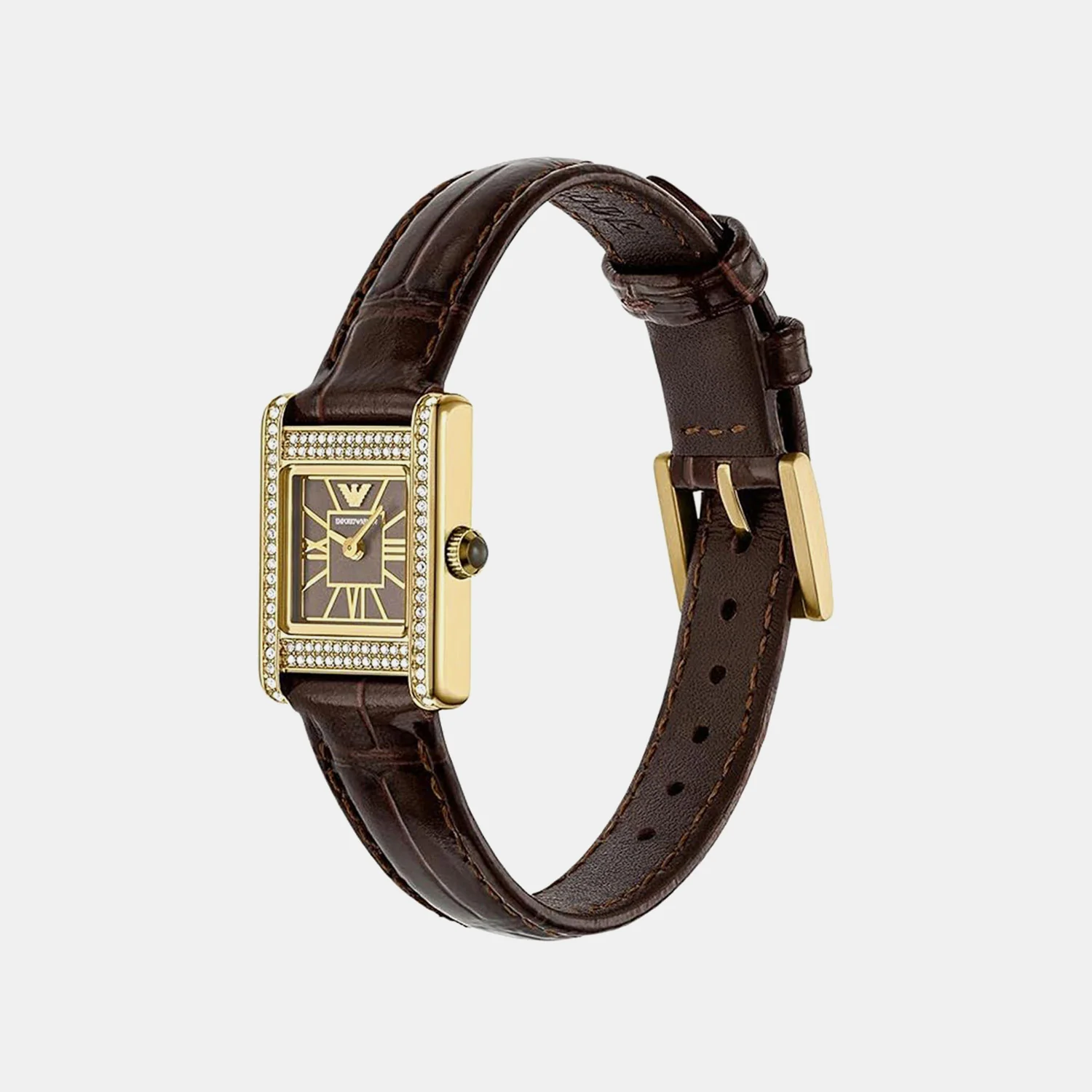 Women Quartz Brown Dial Analog Leather Watch AR11705 - Image 2