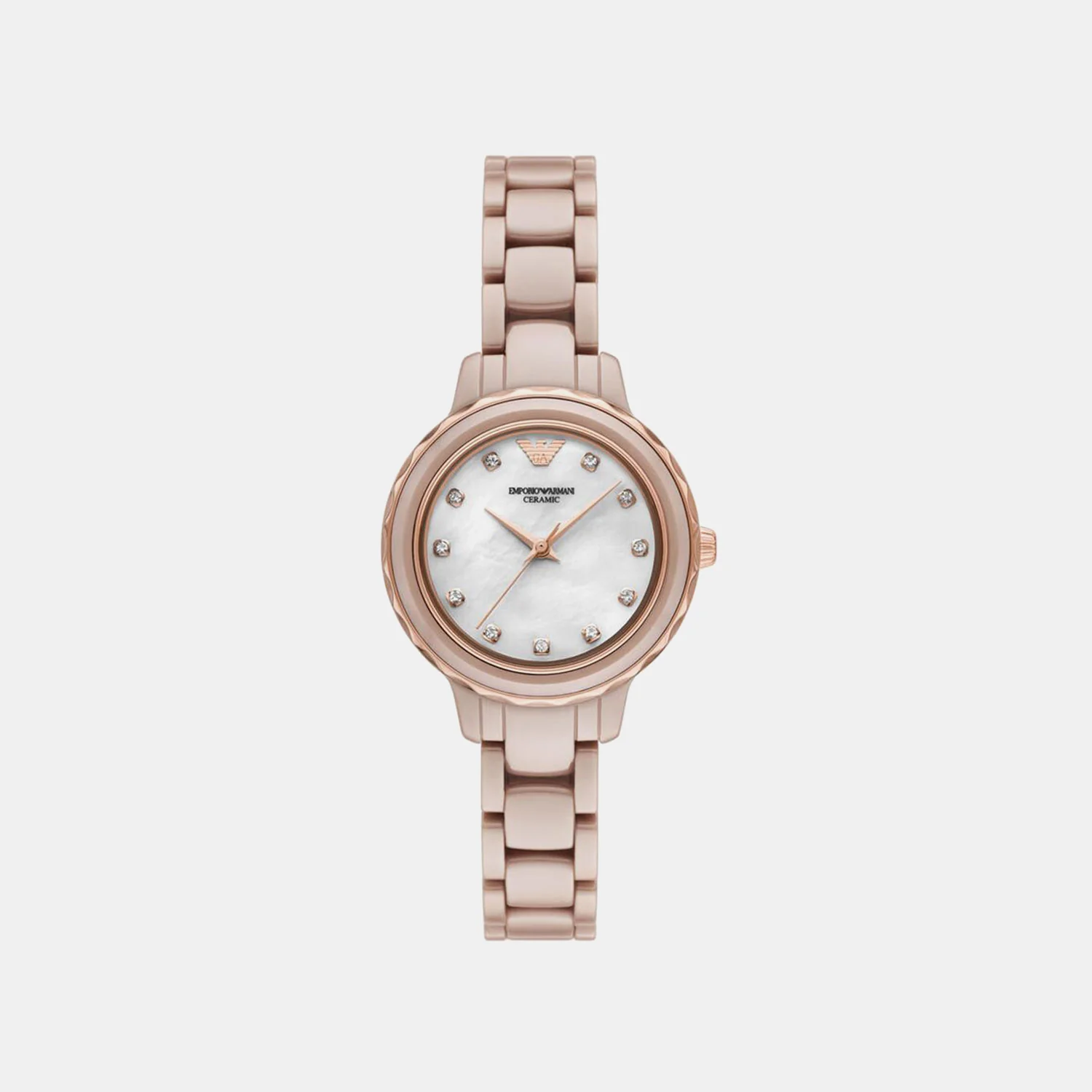 Women Quartz Mother Of Pearl Dial Analog Ceramic Watch AR70018