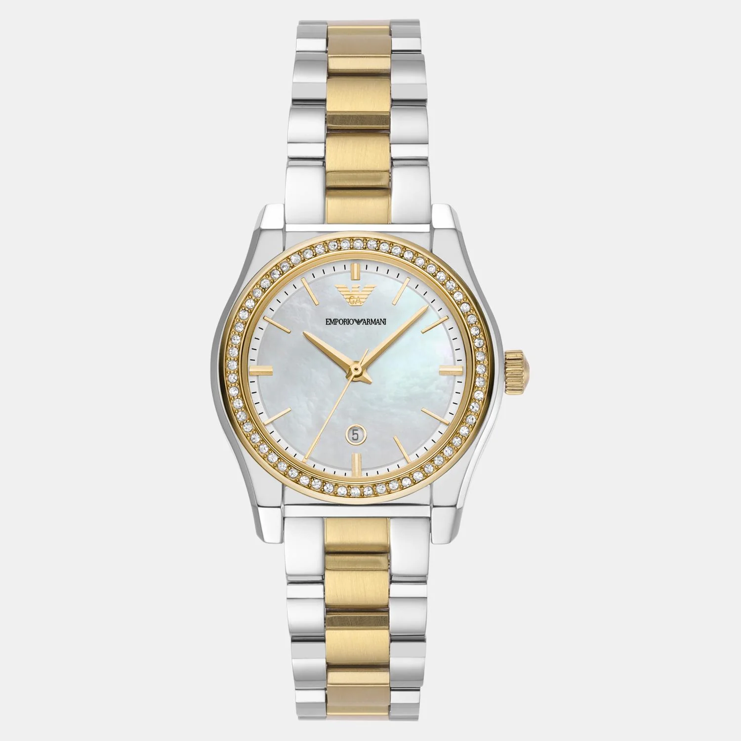 Women Quartz Mother Of Pearl Dial Analog Stainless Steel Watch AR11559 - Image 2