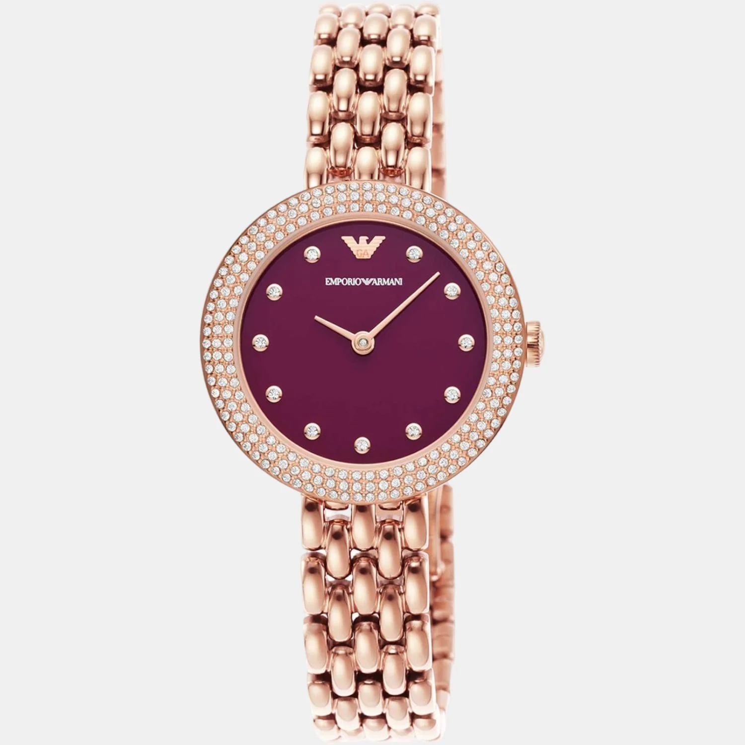 Women Quartz Purple Dial Analog Stainless Steel Watch AR11491 - Image 3