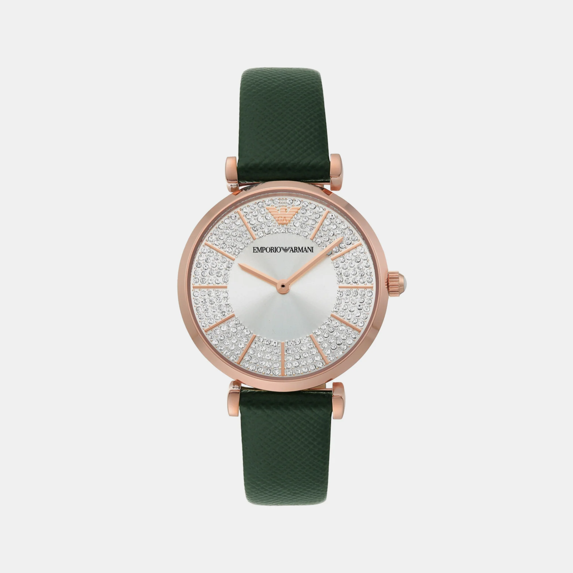 Women Quartz Silver Dial Analog Leather Watch AR11517