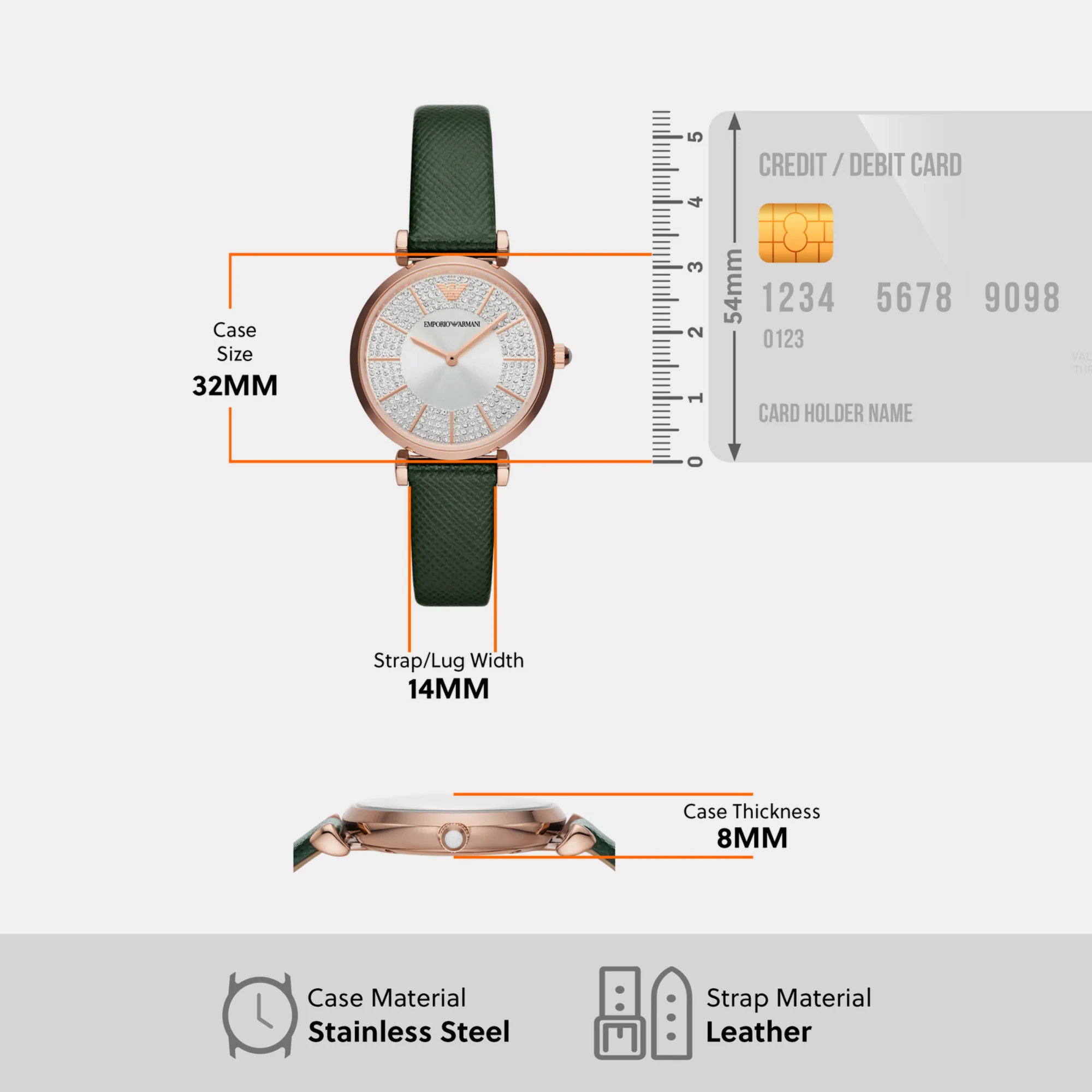 Women Quartz Silver Dial Analog Leather Watch AR11517 - Image 4