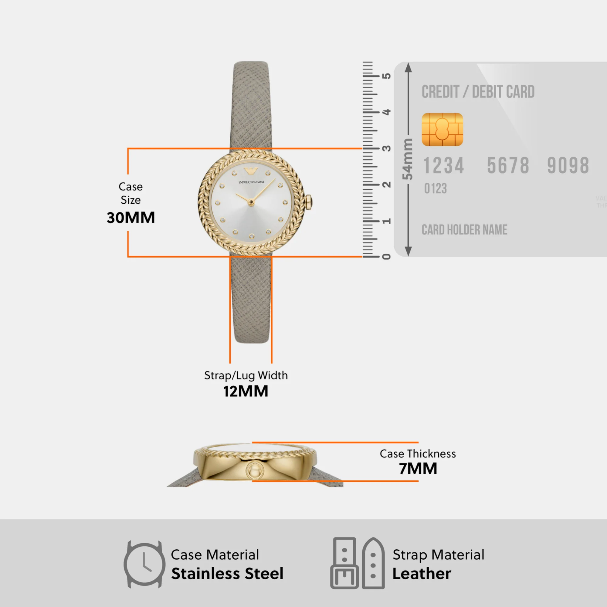 Women Quartz Silver Dial Analog Leather Watch AR11533 - Image 5