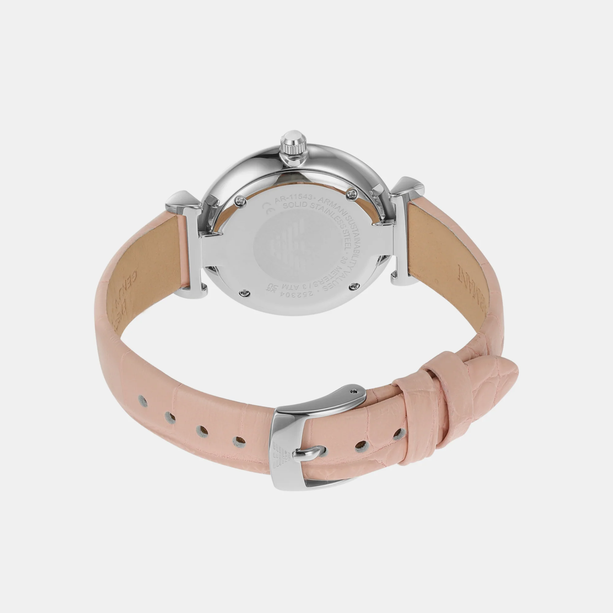Women Quartz Silver Dial Analog Leather Watch AR11543 - Image 2