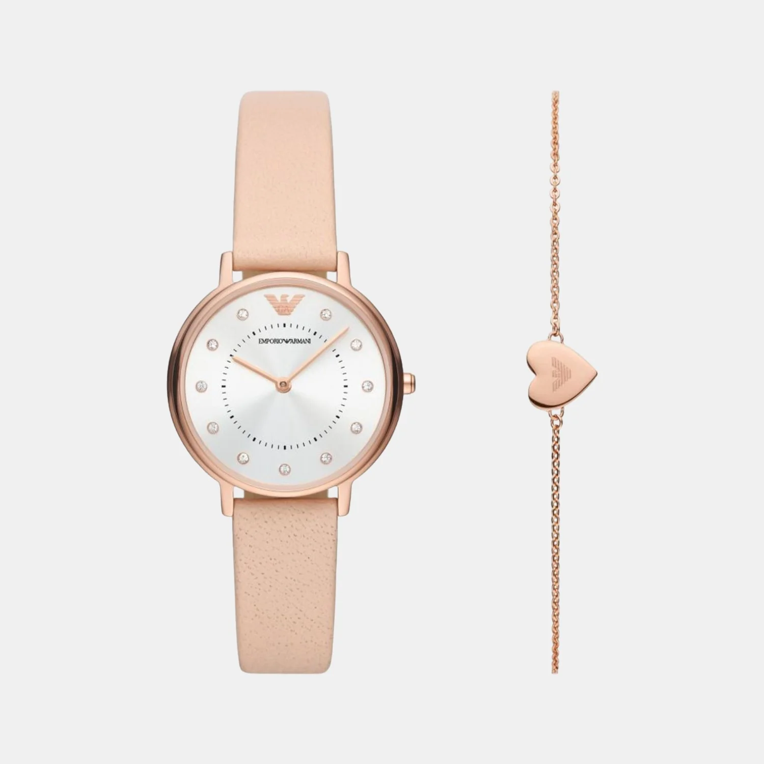 Women Quartz Silver Dial Analog Leather Watch AR80058