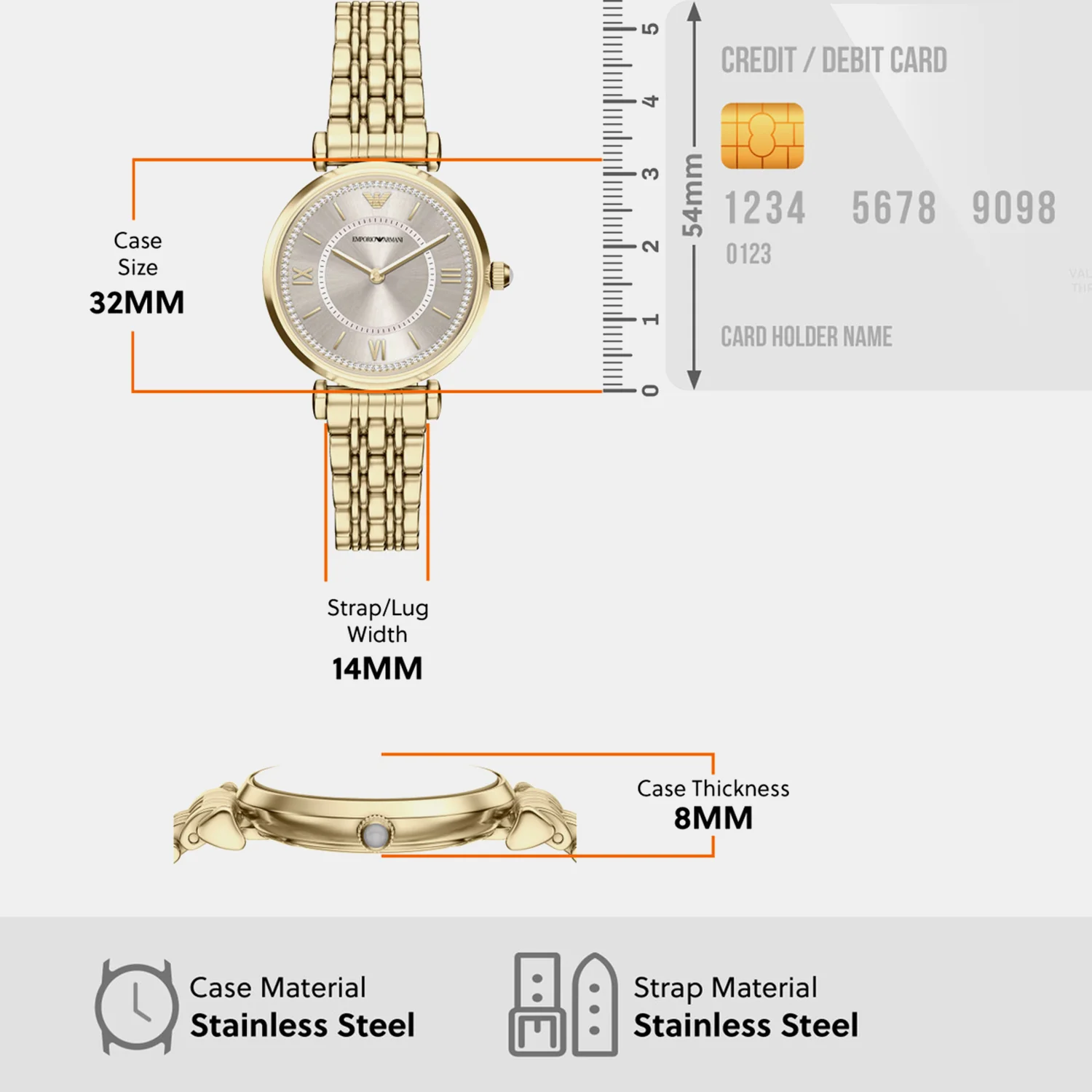 Women Quartz Silver Dial Analog Stainless Steel Watch AR11766 - Image 9