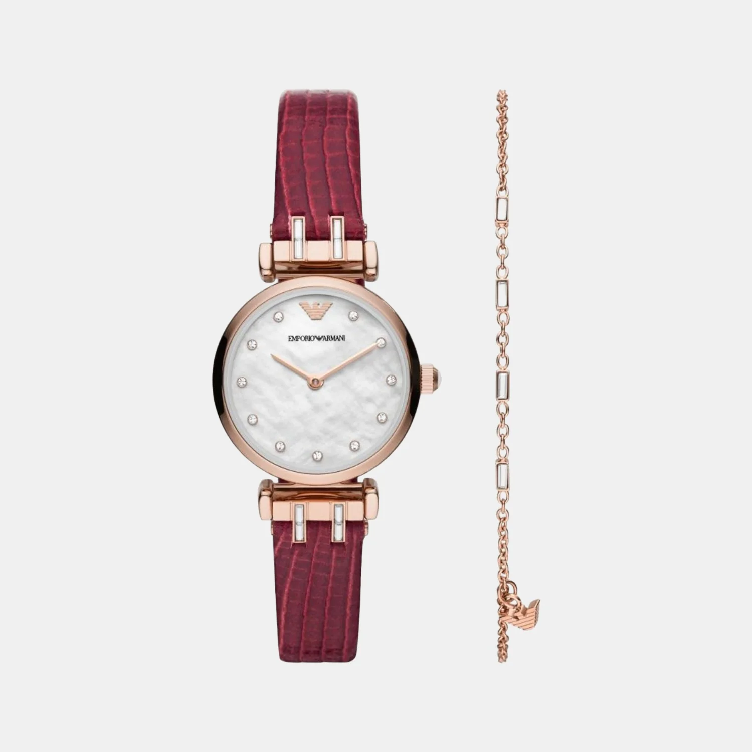 Women Quartz White Dial Analog Leather Watch AR80052