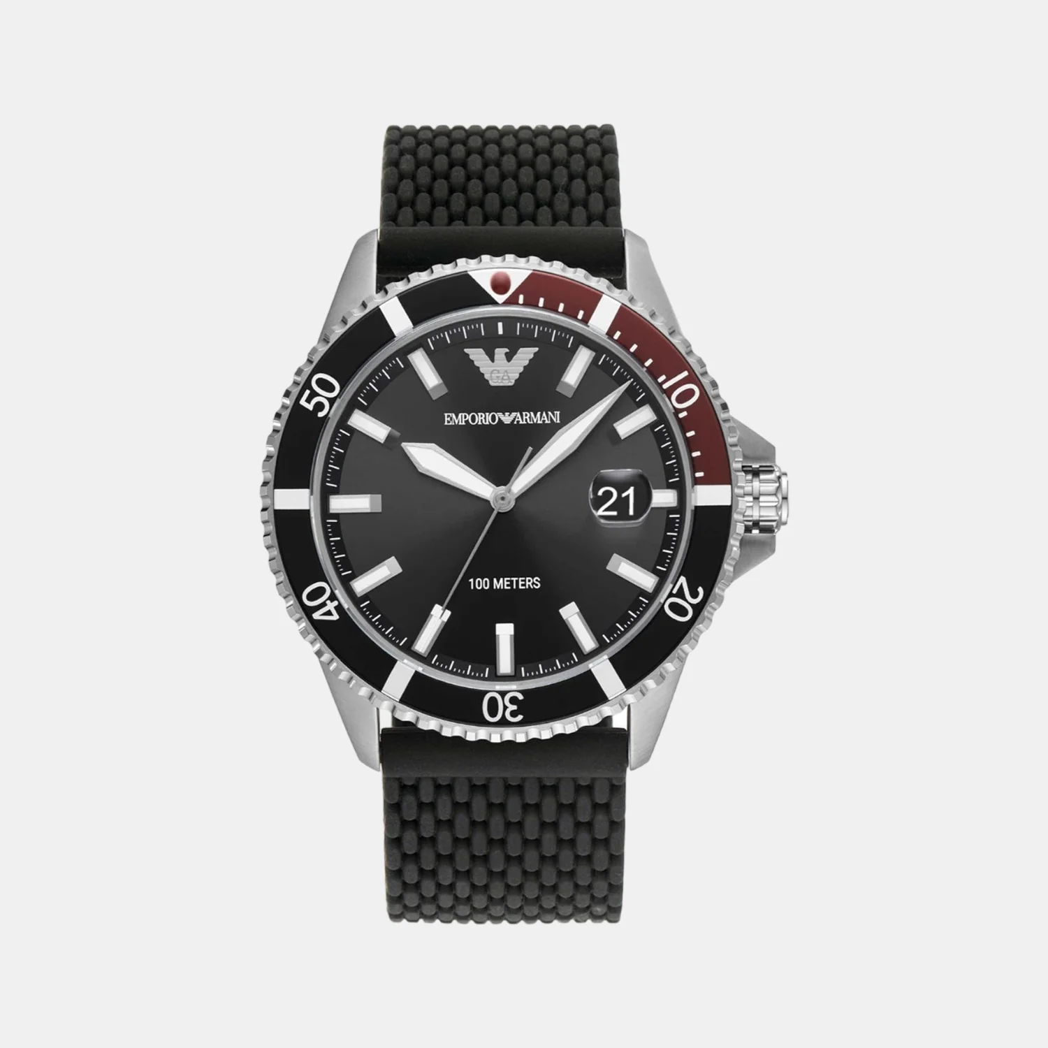 World Explorer Men Quartz Black Dial Analog Silicone Watch AR11341