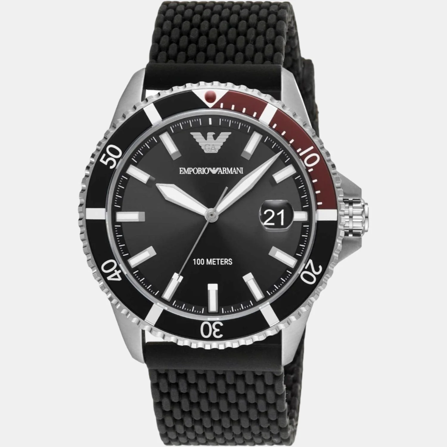 World Explorer Men Quartz Black Dial Analog Silicone Watch AR11341 - Image 3