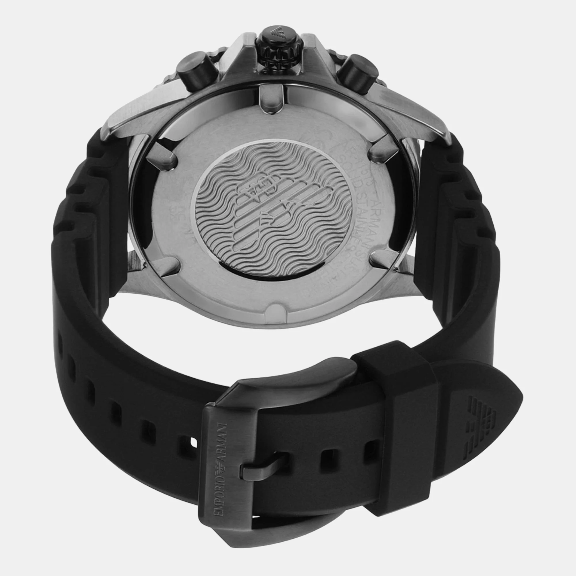World Explorer Men Quartz Black Dial Chronograph Silicone Watch AR11515 - Image 3