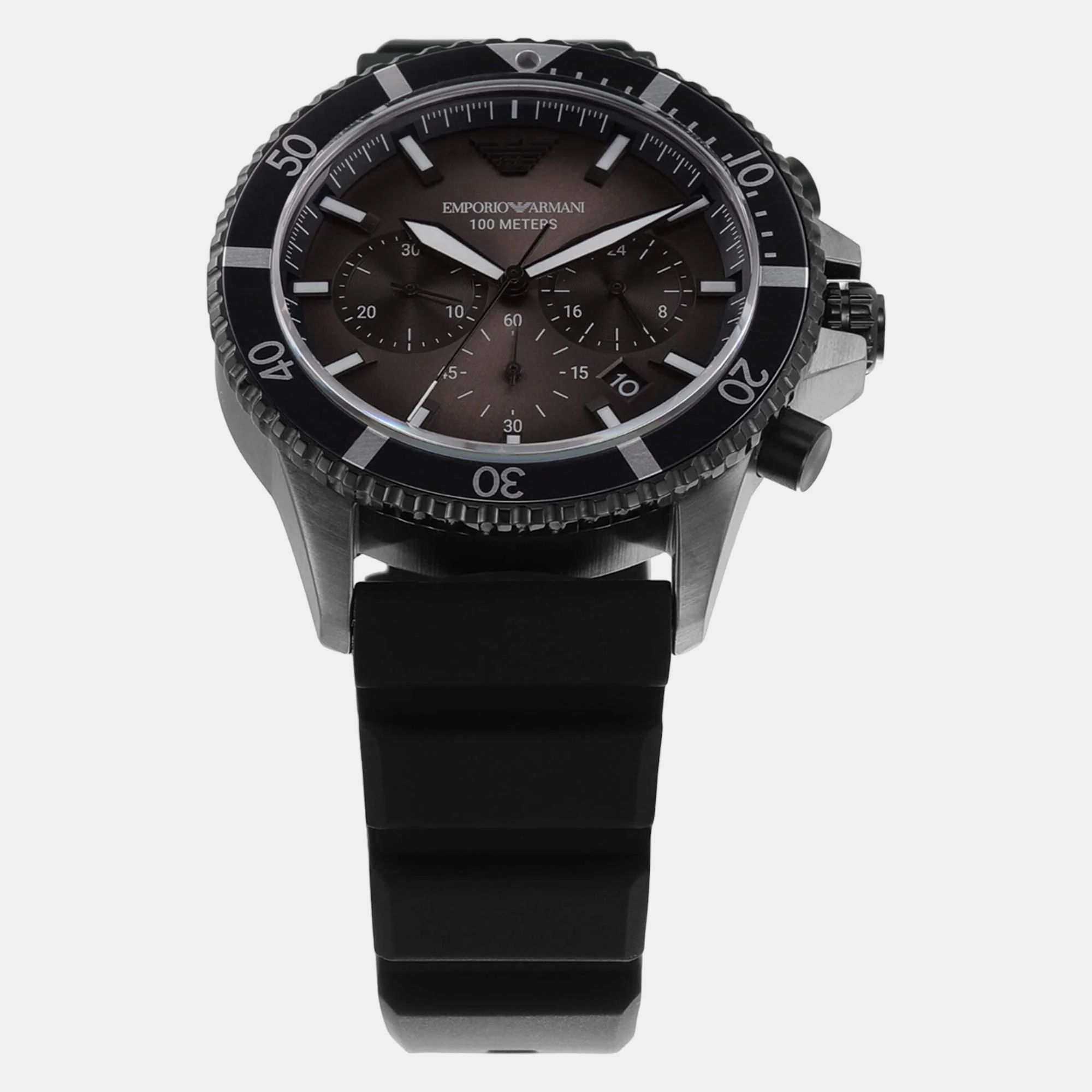 World Explorer Men Quartz Black Dial Chronograph Silicone Watch AR11515 - Image 4