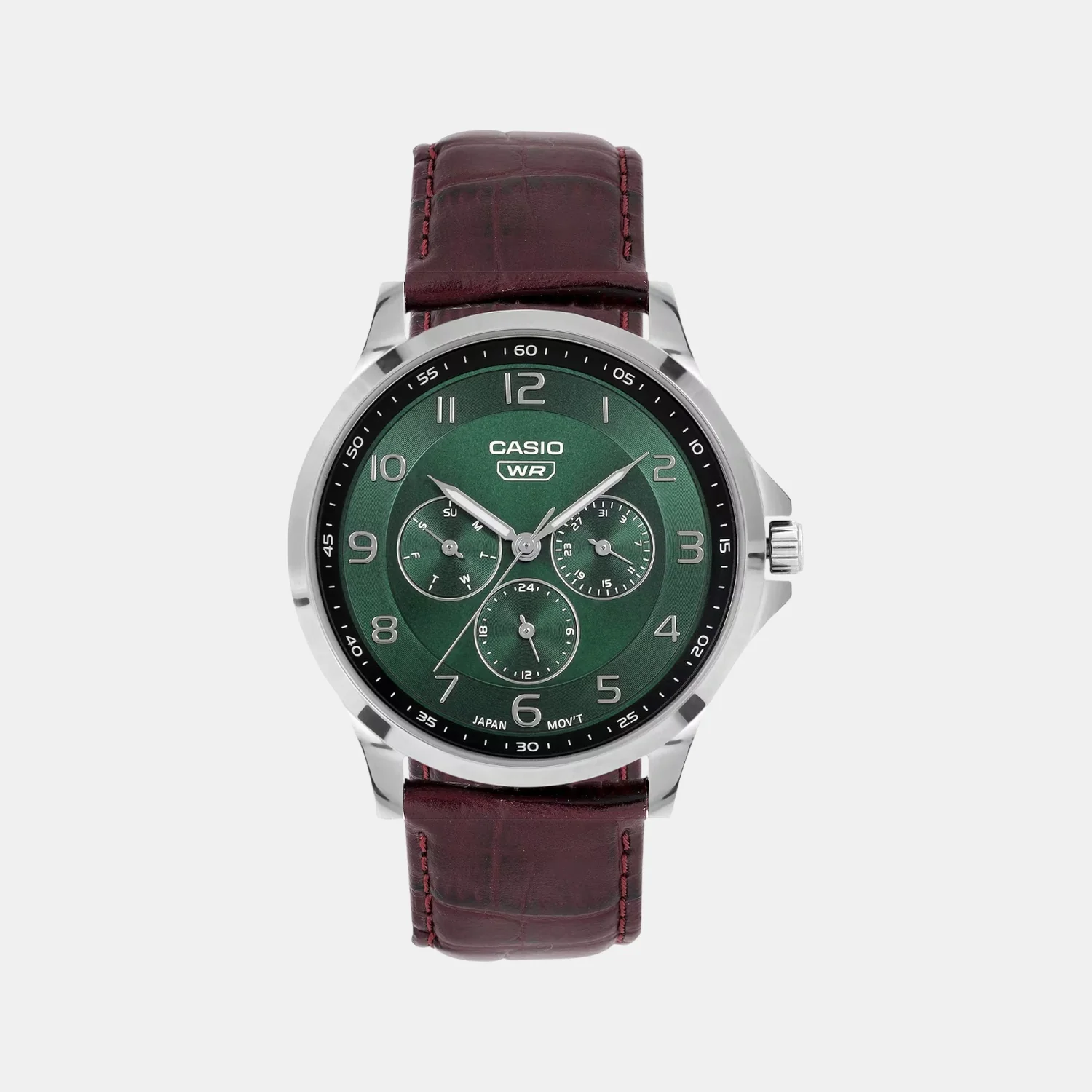Enticer Men Quartz Green Dial Analog Leather Watch A2456 - Image 2