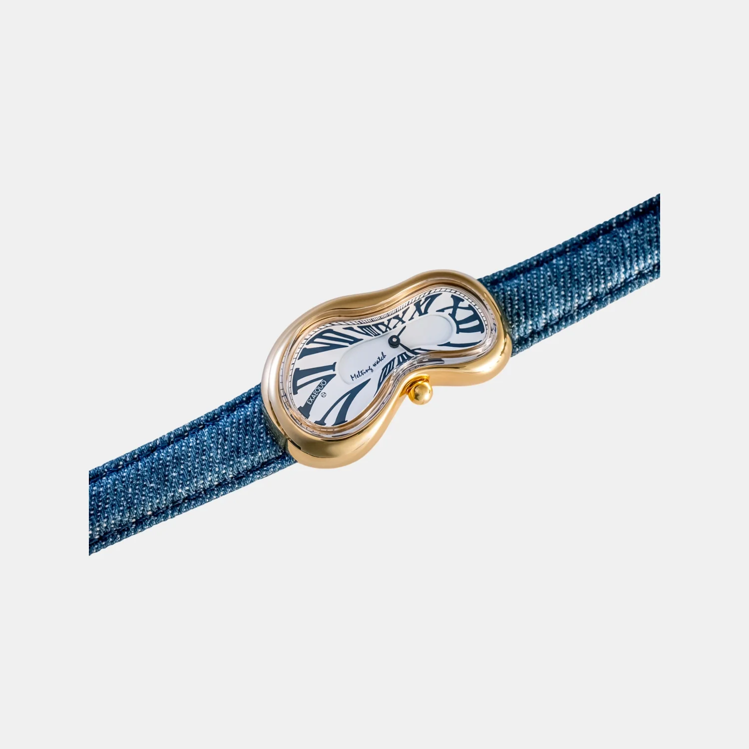 Classic Unisex Quartz White Dial Analog Aging Jeans Watch EX0002.0012 - Image 4