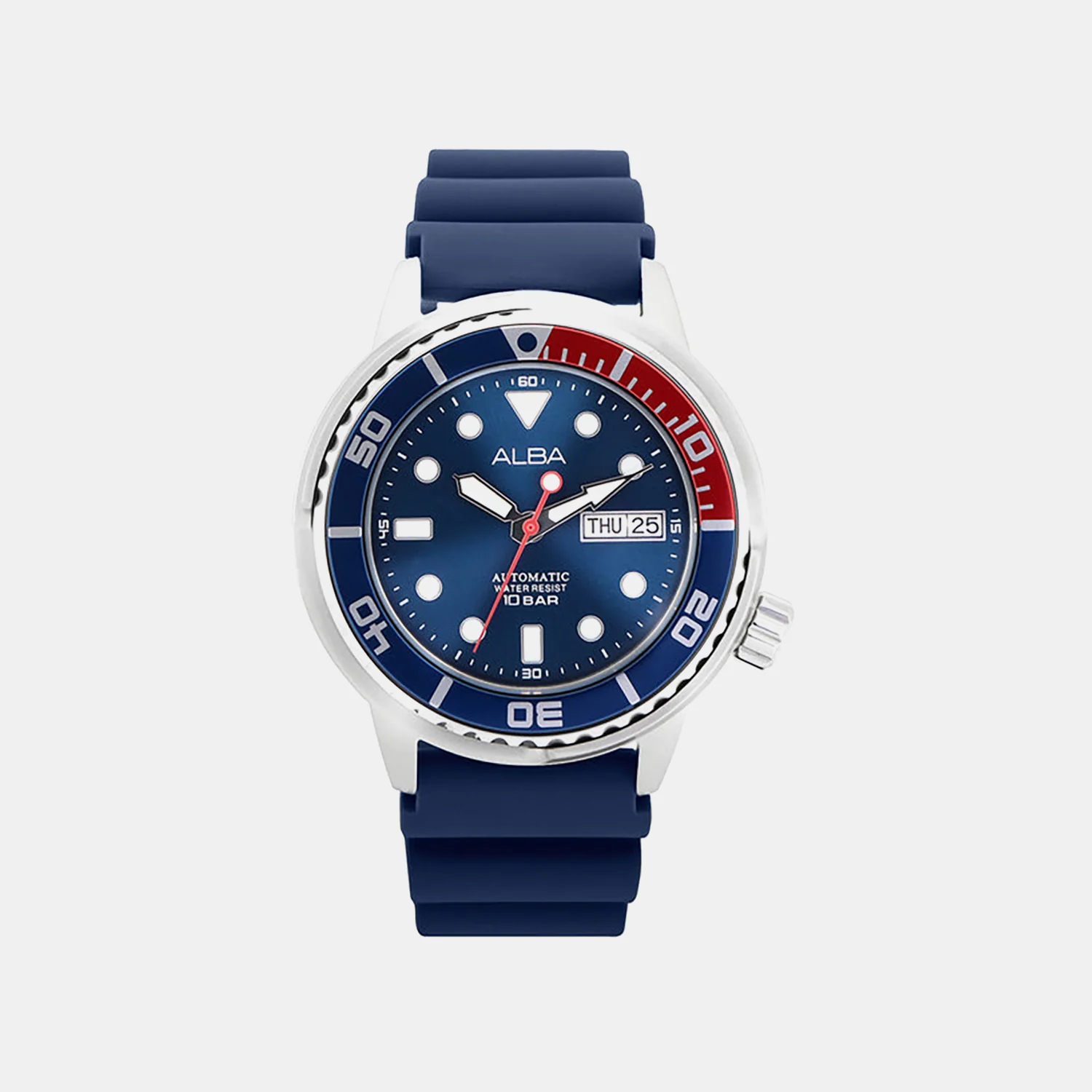 Fashion Men Automatic Blue Dial Analog Silicone Watch AL4251X1