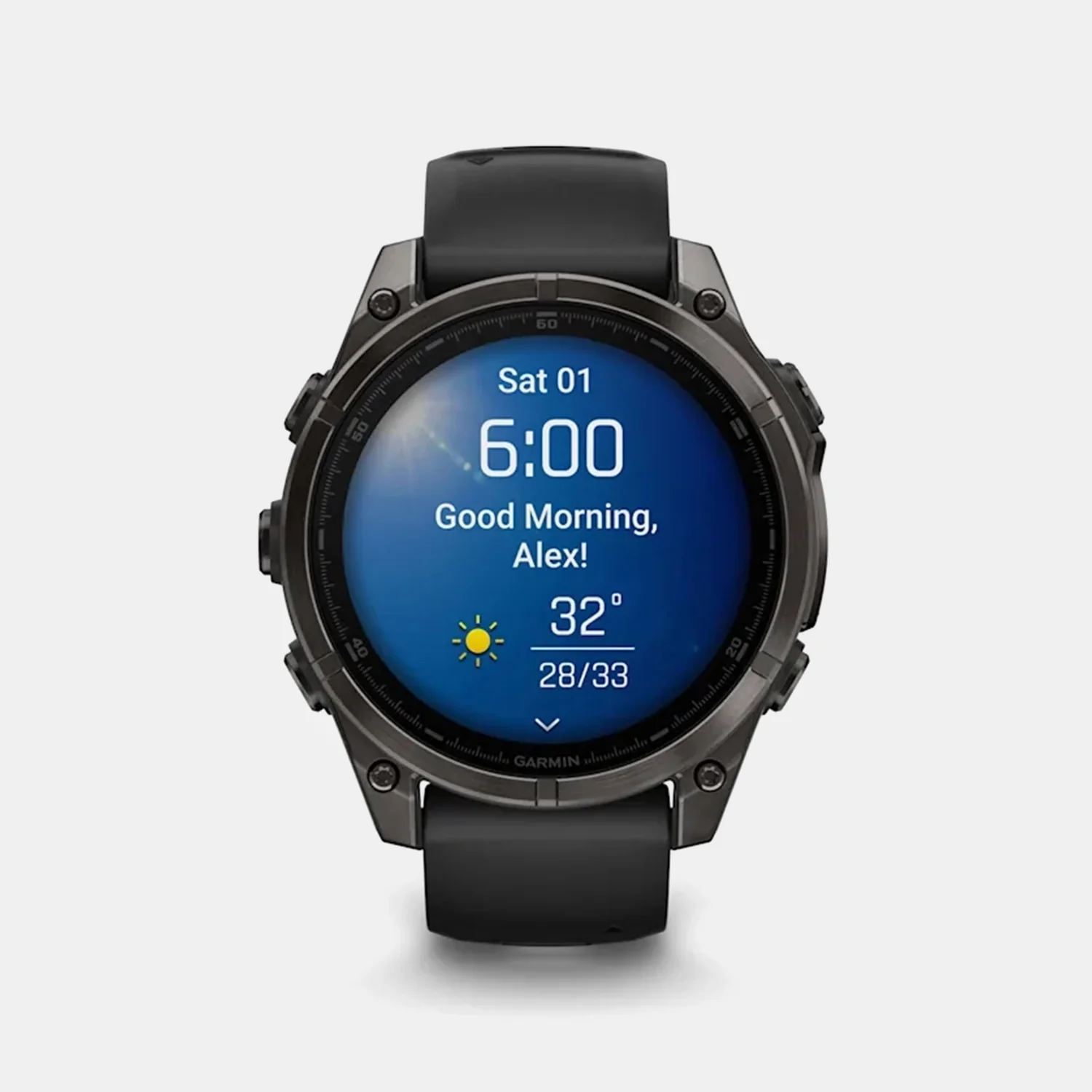 Fenix 8 Unisex Black Dial Digital Silicone Watch 010-02904-21