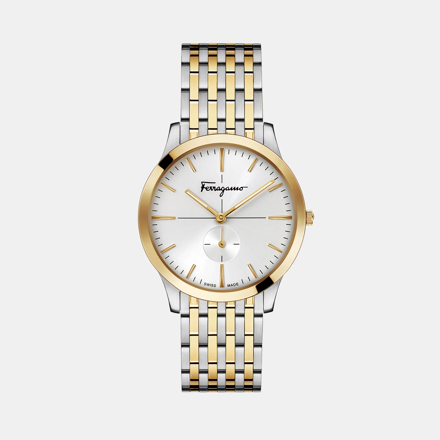Ferragamo Slim Men Quartz White Dial Analog Stainless Steel Watch SFDE00418
