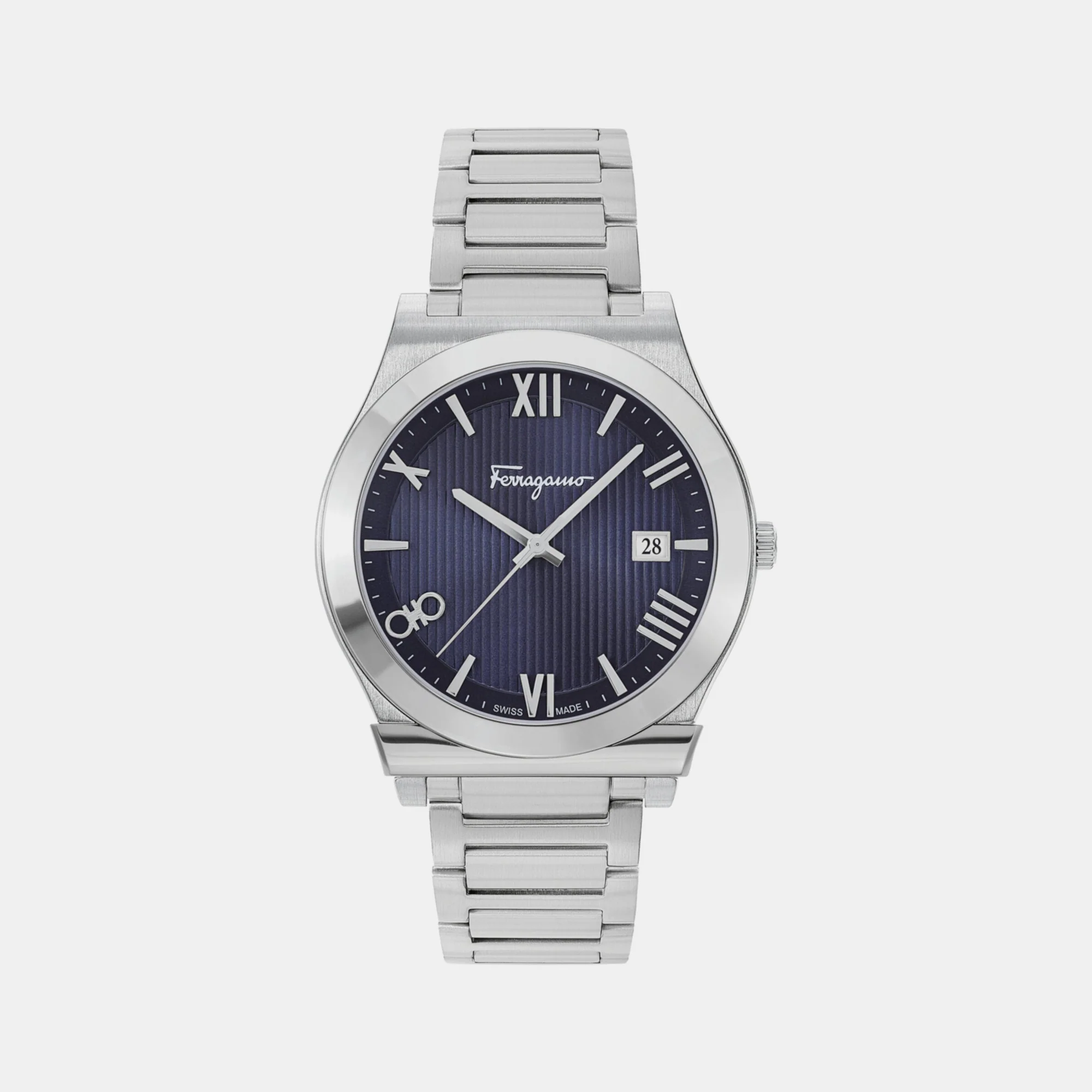 Km-Gancini Gent Men Quartz Blue Dial Analog Stainless Steel Watch SFKM00423 - Image 2