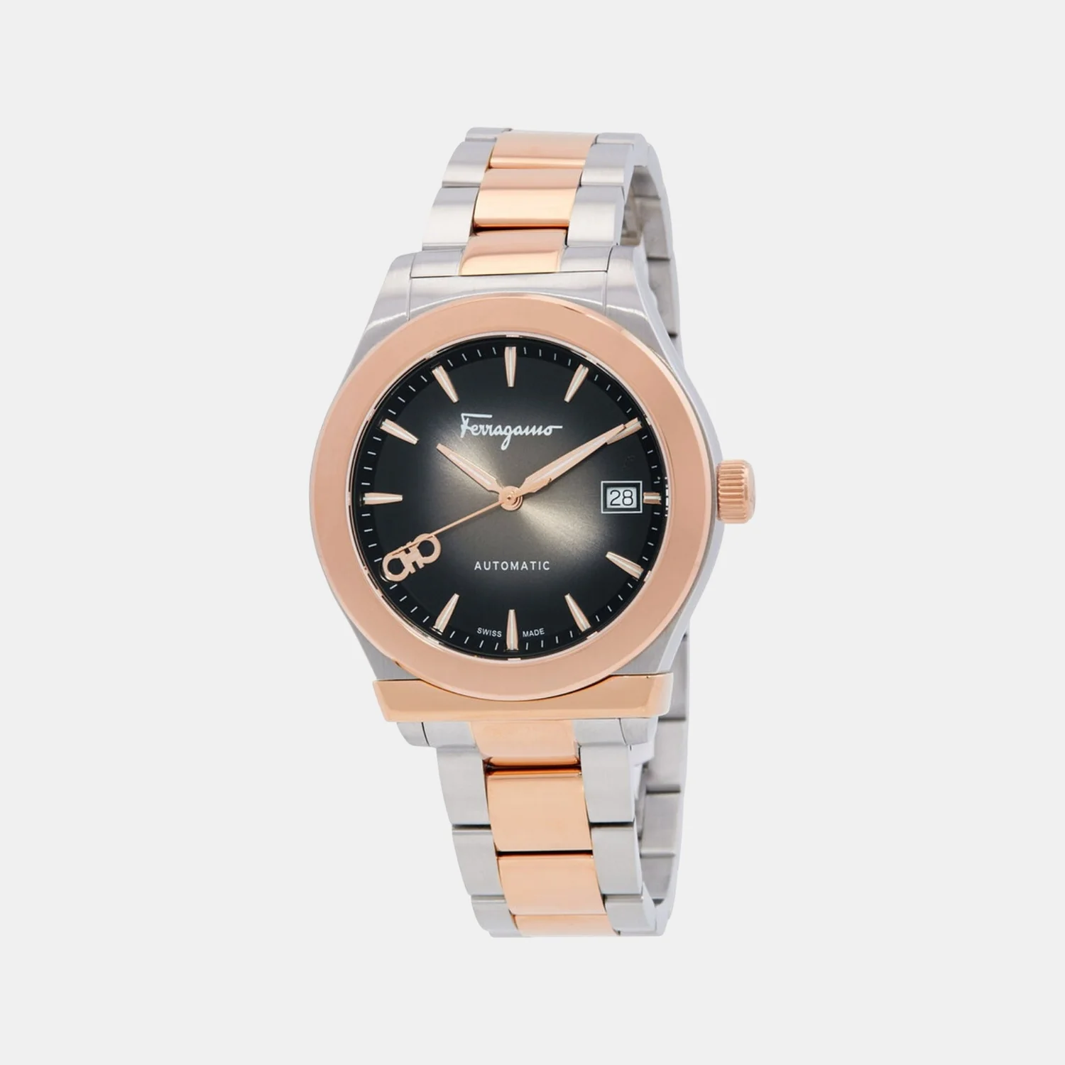 Men Automatic Black Dial Analog Stainless Steel Watch SFU800424