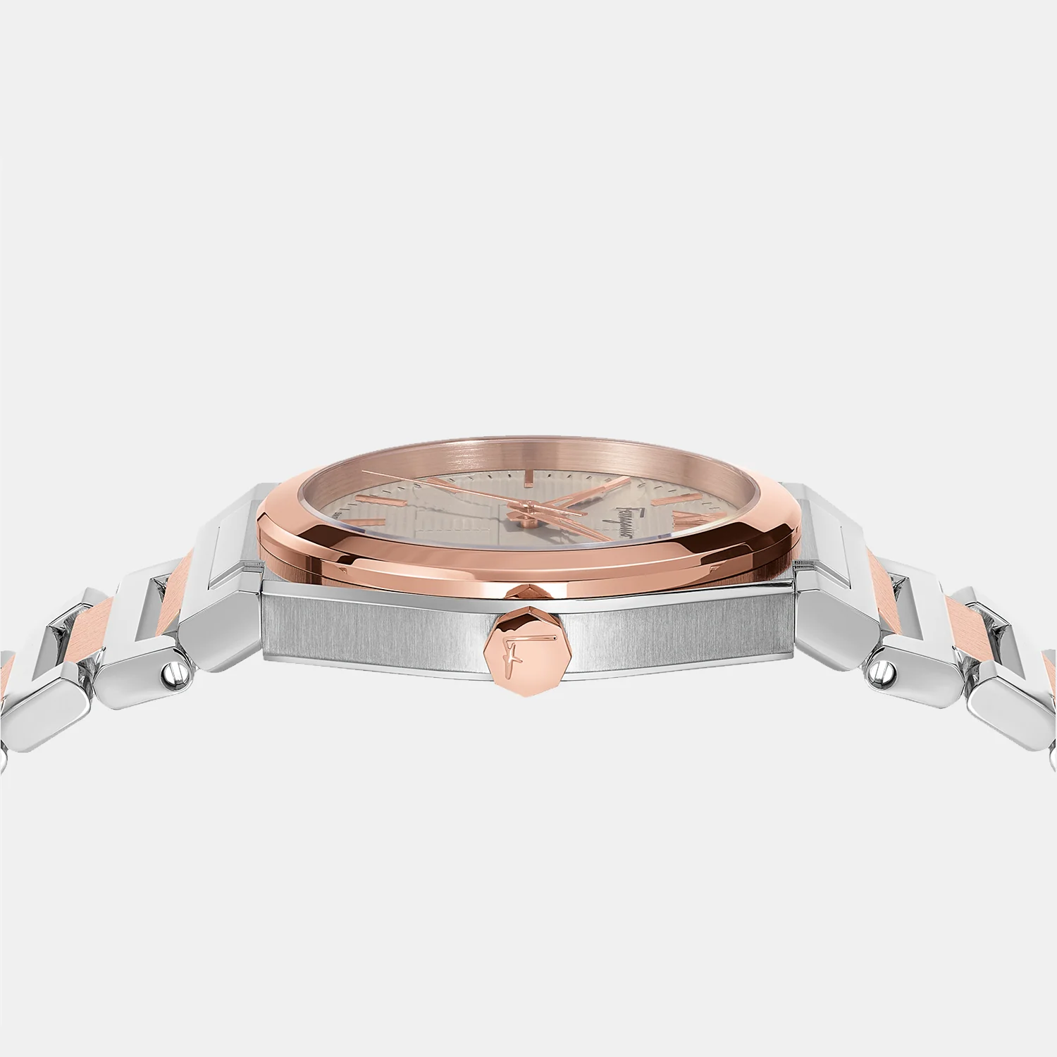Men Quartz Beige Dial Analog Stainless Steel Watch SFYF00521 - Image 3