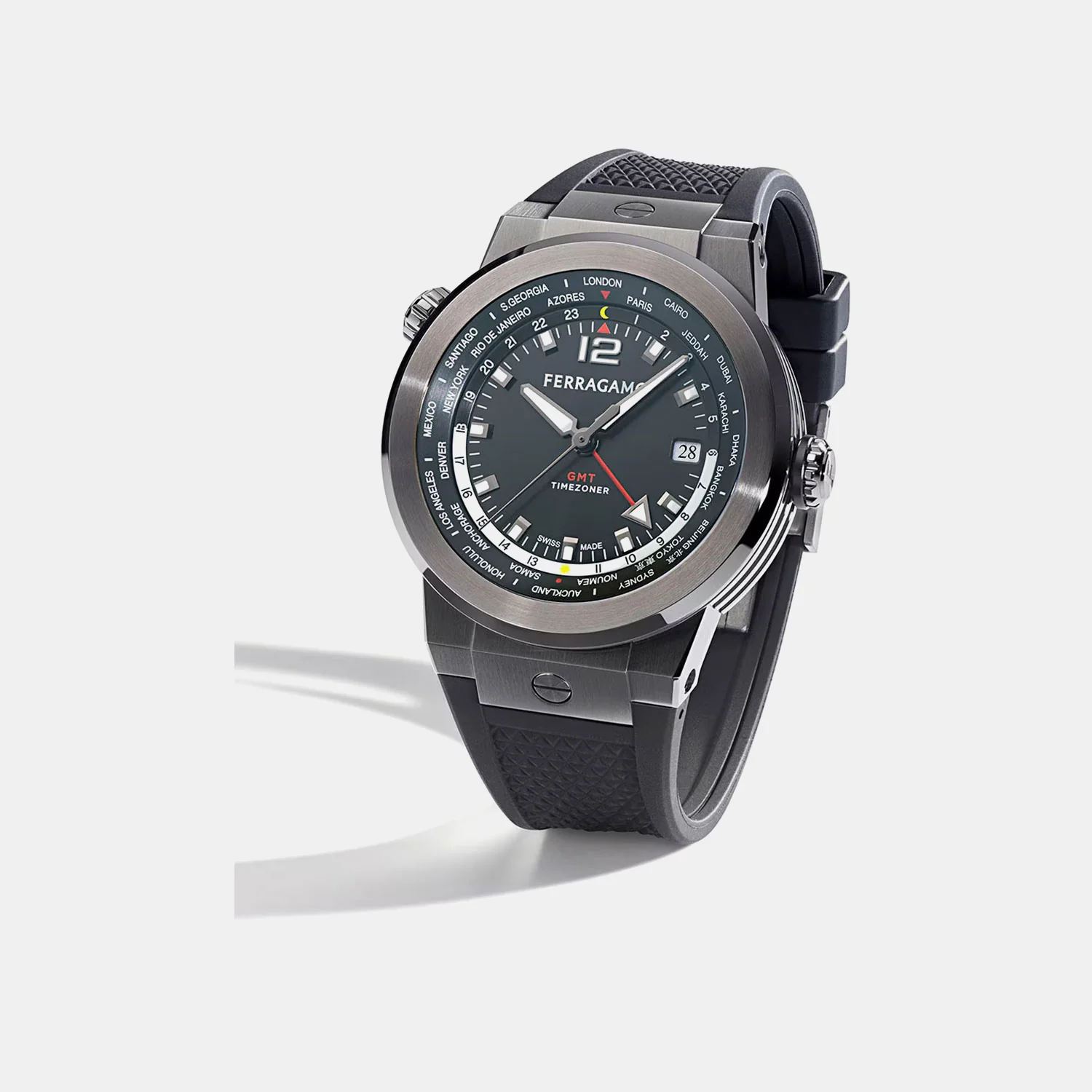 Men Quartz Black Dial Analog Recycled PU Watch SFHA00224 - Image 2